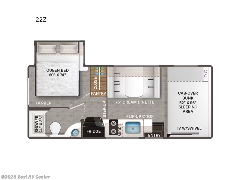2027 Thor Motor Coach Four Winds 22Z - New Class C For Sale by Best RV Center in Turlock, California features Slideout
