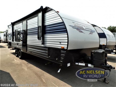&lt;p&gt;&lt;strong&gt;Forest River Cherokee Grey Wolf travel trailer 26DJSE highlights:&lt;/strong&gt;&lt;/p&gt; &lt;ul&gt; &lt;li&gt;Double-Size Bunks&lt;/li&gt; &lt;li&gt;Semi-Private Bedroom&lt;/li&gt; &lt;li&gt;Outside Storage&lt;/li&gt; &lt;li&gt;15&#39; Power Awning&lt;/li&gt; &lt;li&gt;Flip-Down Travel Rack&lt;/li&gt; &lt;/ul&gt; &lt;p&gt;&#160;&lt;/p&gt; &lt;p&gt;Enjoy cooking for nine in this Cherokee Grey Wolf travel trailer. With a three-burner cooktop, an overhead &lt;strong&gt;microwave&lt;/strong&gt;, and an oven, you can easily cook just like home. The residential farm-style stainless steel sink makes cleaning your larger pots and pans quite simple, and the large overhead cabinets make storage an easy task as well. There is plenty of seating for the whole gang with the sofa and the &lt;strong&gt;booth dinette&lt;/strong&gt; to play a game or two after you have enjoyed your delicious meal. Your kiddos are sure to love having their own set of double-size bunks conveniently located next to the rear bath, and you will love having your own front &lt;strong&gt;semi-private bedroom&lt;/strong&gt; when you close the privacy curtain. You can also create some outdoor living space beneath the &lt;strong&gt;15&#39; power awning&lt;/strong&gt; so that you can enjoy the great outdoors whether rain or shine!&lt;/p&gt; &lt;p&gt;&#160;&lt;/p&gt; &lt;p&gt;Whether it&#39;s a journey that will take you to new locations or a tried-and-true getaway to that favorite and memorable destination, the Forest River Cherokee Grey Wolf travel trailers and toy haulers are going to make the trip worth it every single time! You can travel in confidence with the &lt;strong&gt;premium wheel package&lt;/strong&gt;, seamless roofing membrane with heat reflectivity, Power Gear frame technology with space-saver rail design, and Cherokee &lt;strong&gt;back-up camera system&lt;/strong&gt;. The Cherokee Grey Wolf&#39;s interior is highly attractive with its &lt;strong&gt;stainless steel kitchen suite package&lt;/strong&gt;, premium bedding ensemble and comforter, and 8&quot; ceiling-mounted subwoofer with accent lighting. You will also find a black waste tank flush-out kit, an outside shower with hot and cold water, an armored underbelly tank enclosure, a power tongue jack, and an &lt;strong&gt;RV grill quick connect&lt;/strong&gt;.&#160;&lt;/p&gt;&lt;ul&gt;&lt;li&gt;Front Bedroom&lt;/li&gt;&lt;li&gt;Bunkhouse&lt;/li&gt;&lt;/ul&gt;&lt;ul&gt;&lt;li&gt;BASE CAMP PACKAGE&lt;/li&gt;&lt;li&gt; CAMPFIRE PACKAGE&lt;/li&gt;&lt;li&gt; JUICE PACK&lt;/li&gt;&lt;li&gt; LIMITED PACKAGE&lt;/li&gt;&lt;li&gt; NEBRASKA STATE SEAL&lt;/li&gt;&lt;li&gt; SPARE TIRE&lt;/li&gt;&lt;li&gt; STABILIZER JACKS&lt;/li&gt;&lt;/ul&gt;