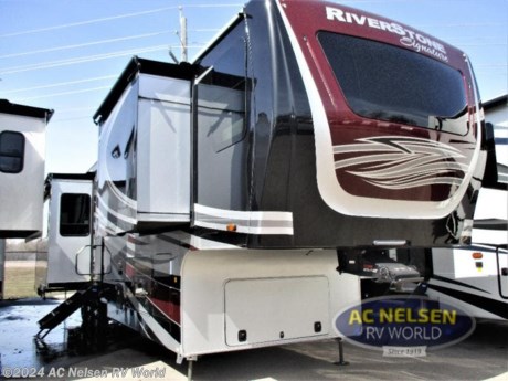 &lt;p&gt;&lt;strong&gt;Forest River RiverStone fifth wheel 41RL highlights:&lt;/strong&gt;&lt;/p&gt; &lt;ul&gt; &lt;li&gt;Four Slide Outs&lt;/li&gt; &lt;li&gt;Fireplace&lt;/li&gt; &lt;li&gt;Rear Living Area&lt;/li&gt; &lt;li&gt;Two Power Awnings&lt;/li&gt; &lt;li&gt;Archway in Bedroom&lt;/li&gt; &lt;/ul&gt; &lt;p&gt;&#160;&lt;/p&gt; &lt;p&gt;Wherever you decide to roam, you&#39;ll be met with luxury at every turn in this spacious fifth wheel. Once you arrive at your destination, relax in the rear living area on the &lt;strong&gt;theater sofa&lt;/strong&gt; across from the entertainment center with a fireplace and 65&quot; Samsung LED Smart TV, or visit outdoors under the two power awnings. The chef of your group can prepare lunch on the Insignia 3.7 cu. ft. oven with a &lt;strong&gt;four burner cooktop&lt;/strong&gt;, or use the 30&quot; stainless steel microwave. There is also an 18 cu. ft. French door refrigerator with an ice maker, a &lt;strong&gt;kitchen island,&lt;/strong&gt; and a pantry for food storage. You will be pleased to find a spacious full bath to clean up in each day, plus a front private bedroom that will have you feeling right at home. There is a &lt;strong&gt;king bed&lt;/strong&gt; slide out that can be optioned out for a queen bed if you want more floor space, a large slide with a washer/dryer and storage space, plus a front archway with a lounge chair and a &lt;strong&gt;desk&lt;/strong&gt; if you need to get some work done.&#160;&#160;&lt;/p&gt; &lt;p&gt;&#160;&lt;/p&gt; &lt;p&gt;The Forest River RiverStone fifth wheels and toy haulers are luxurious units that have it all! You&#39;ll find an automatic six-point hydraulic level-up system to keep your unit in place, and there is preparation for a four-camera observation system. The &lt;strong&gt;King Wi-Fi Max router&lt;/strong&gt; and omni-directional Wi-Fi antenna/extender will help you stay connected to the outside world, and you&#39;ll never have to overpack again since the Splendid “Astral” &lt;strong&gt;stackable washer and dryer&lt;/strong&gt; will let you clean the small amount of clothes you&#39;ve brought with you. Another high luxury is the &lt;strong&gt;Fischer Paykal dishwasher&lt;/strong&gt; which will allow you to spend more time enjoying your camp life and less time cleaning up. Each unit is built with a &lt;strong&gt;Trail-Aire Road Armour suspension system&lt;/strong&gt;, dual-pane frameless windows, a full docking station, a 190W solar panel, and a Firefly integrated touch control system.&#160;&lt;/p&gt;&lt;ul&gt;&lt;li&gt;Front Bedroom&lt;/li&gt;&lt;li&gt;Rear Living Area&lt;/li&gt;&lt;li&gt;Kitchen Island&lt;/li&gt;&lt;/ul&gt;&lt;ul&gt;&lt;li&gt;CARBON MONOXIDE DETECTOR&lt;/li&gt;&lt;li&gt; NEBRASKA STATE SEAL&lt;/li&gt;&lt;li&gt; SIGNATURE SERIES PACKAGE&lt;/li&gt;&lt;li&gt; SIGNATURE STANDARDS&lt;/li&gt;&lt;/ul&gt;