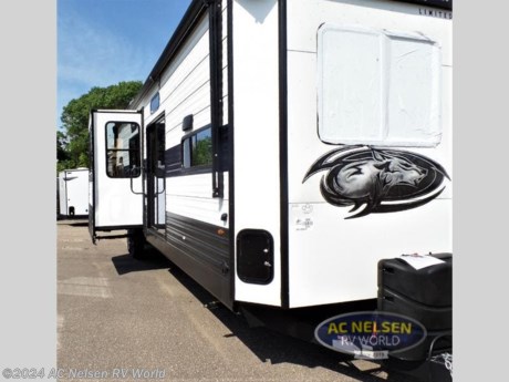 &lt;p&gt;&lt;strong&gt;Forest River Timberwolf destination trailer 39SR highlights:&lt;/strong&gt;&lt;/p&gt; &lt;ul&gt; &lt;li&gt;Front Kitchen&lt;/li&gt; &lt;li&gt;Opposing Sofa Slides&lt;/li&gt; &lt;li&gt;Two Lounge Chairs&lt;/li&gt; &lt;li&gt;Bar Top with Stools&lt;/li&gt; &lt;li&gt;Loft with Stairs&lt;/li&gt; &lt;li&gt;Rear Private Bedroom&lt;/li&gt; &lt;/ul&gt; &lt;p&gt;&#160;&lt;/p&gt; &lt;p&gt;This Timberwolf destination trailer is very residential, and it includes almost everything your home offers you! You&#39;ll be able to get in and out easily with the &lt;strong&gt;two entry doors&lt;/strong&gt;, and the front entry door leads into the large front kitchen. This kitchen is perfect for any chef because it has an 18-cubic foot refrigerator, two pantries, a microwave, range with oven, and residential farm-style sink. The &lt;strong&gt;free-standing dinette with chairs&lt;/strong&gt; is also included in this space for socializing while cooking, but it won&#39;t be in your way while you cook because it sits within a slide out. There is more space to sit and enjoy a meal at the bar top with stools, and if you just want to eat while you watch the &lt;strong&gt;entertainment center&lt;/strong&gt;, you can sit in one of the two lounge chairs or on one of the two sofas. If you want to warm it up and create a bit of ambiance, add the&lt;strong&gt; optional fireplace&lt;/strong&gt; for a cozy evening.&lt;/p&gt; &lt;p&gt;&#160;&lt;/p&gt; &lt;p&gt;You&#39;re going to want to take a closer look at the Forest River Timberwolf destination trailer! These trailers have a &lt;strong&gt;backup camera system&lt;/strong&gt; which will be extremely helpful as you maneuver these large units into the right spot. Some of the construction features include a &lt;strong&gt;seamless roofing membrane&lt;/strong&gt; with heat reflectivity, a premium wheel package, power gear frame technology with space-saver rail design, and an armored underbelly tank enclosure. Use the &lt;strong&gt;USB charging stations&lt;/strong&gt; to keep your phones ready to go, and stay in control of your trailer&#39;s electrical functions with the &lt;strong&gt;total control app and remote control&lt;/strong&gt; system.&lt;/p&gt;&lt;ul&gt;&lt;li&gt;Two Entry/Exit Doors&lt;/li&gt;&lt;li&gt;Front Kitchen&lt;/li&gt;&lt;li&gt;Loft&lt;/li&gt;&lt;li&gt;Rear Bedroom&lt;/li&gt;&lt;/ul&gt;&lt;ul&gt;&lt;li&gt;JUICE PACK W/100 WATT SOLAR PANEL&lt;/li&gt;&lt;li&gt; LIMITED PACKAGE&lt;/li&gt;&lt;li&gt; NEBRASKA STATE SEAL&lt;/li&gt;&lt;li&gt; XL PACKAGE GAS/ELEC WATER HEATER&lt;/li&gt;&lt;li&gt; HIGH OUTPUT ATTIC FAN&lt;/li&gt;&lt;li&gt; LARGE ASSIST HANDLE&lt;/li&gt;&lt;/ul&gt;