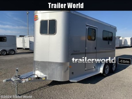Xtreme Charter TR SE Bumper Pull Straight Load Horse Trailer 

The all new Charter SE Bumper Pull is a 2 horse straight load trailer which has a large front tack room. 

It comes standard with two large sliding windows in the horse area, a Padded Air Flow divider between the stalls, a side access door per stall and is 7&#39; 6&quot; tall inside. 

The Xtreme Charter SE has two saddle racks in the tack room along with a window in the tack door, and it also has windows in the rear tail curtains. Spread Axles, Rear Spoiler w/ Load Lights, 

| ### Standard Features
|
| Coupler| Bumper Pull, 2 5/16&quot;|
| Load Type| Straight|
| Number of Horses| 2 horse|
| Trailer Width| 6&#39; 9&quot;|
| Inside Height| 7&#39; 6&quot;|
| Stall Width| 38&quot;|
| Construction| All aluminum|
| Floor| All aluminum|
| Exterior| Pre-painted aluminum exterior (white)|
| Axles/Brakes| Rubber torsion axles4 Wheel electric brakes with safety breakaway|
| Safety Lights| LED clearance &amp; tail lights|
| Landing Gear| Top-wind jack|
| Graphics| Graphics package|
| Spare| Spare tire and wheel with trim ring|
| Running Boards| Full length running boards|
| |
| ### Horse Area
|
| Dividers| Padded airflow head and shoulder dividerwith butt bar and breast bar per stall|
| Floor Mats| In horse area|
| Windows| Large sliding window per stallSliding windows in the tail curtains|
| Side Doors| Side access door with sliding window per stall|
| Ramp| Spring loaded rear ramp (rubber lined)with wrap around tail curtains above rear ramp|
| Walls| SunCoatedside walls (double wall construction)|
| Vent| Pop-up horse vent per stall|
| Interior Light| Dome light in horse area|
| Tie Ring| 1 Outside and 2 inside tie rings per stall|
| |
| ### Front Tack Storage
|
| 2 Sliding windows in the nose|
| Locking tack door with window|
| Rubber floor mats|
| Dome light|
| 6 Tack hooks|
| Blanket bar|
| Brush tray|
| Sliding window in tack wall|
| 2 Saddle racks|
| |