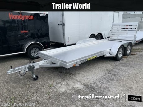 Aluma 6316 Tandem

2-2000# Rubber torsion axle - No brakes - Easy lube hubs

ST175/80R14 LRC radial tires (1360# cap/tire)

Aluminum wheels, 5-4.5 BHP

Removable aluminum fenders

Extruded aluminum floor

6&quot; Front retaining bumper

A-Framed aluminum tongue, 48&quot; long with 2-5/16&quot; coupler

6. Stake pockets (3 per side)

LED Lighting package, safety chains

2. Fold-down rear stabilizer jacks

Swivel tongue jack, 800# capacity

Aluminum tailgate - 60&quot; wide x 44&quot; long

Overall width = 84.5&quot;

Overall length = 244&quot;