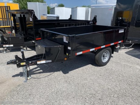 5 X 8&#39; DUMP

DECKOVER OPTION

GREAT FOR HOME OWNER WANTING TO SPICE UP THEIR LAWN AND GARDENS. PERFECT BEHIND A SMALL UTILITY VEHICLE SUCH AS A 4 WHEELER.

STANDARD OPTIONS:

Adj 2-5/16&quot; coupler
6000# axle (SA)
Zinc coated running gear 225/75 R 15 (SA)
Barn doors
11 GA Floor
20&quot; Wall&#39;s (17&quot; inside) 12 GA Walls
Silver mod rims
LED Lights
Sealed wire harnes
s Stake pockets built into walls
Battery included
Fusible charge wire

While we strive to represent our trailers with 100% accuracy - please call to confirm details of trailer.