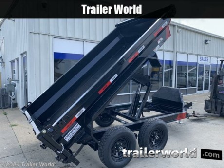 SUPER HEAVY DUTY TOP RAIL WITH FULLY FORMED RAIL TO PROTECT AGAINST BUCKETS AND DAMAGE FROM MACHINERY.
EXTRA WIDE TOP MORE THAN A NORMAL DUMP TRAILER! COMPARE TO DIAMOND C!!
2024 DT 10&quot; x 60 XL capacity 68&quot; wide top box 11 gauge smooth plate flooring.
Color: Black
5,200 lb Tandem axles includes electric brakes.
Lockable 2 cu. ft. tool box.
Charger pump, battery &amp; remote control included.
Powder coat superior paint finish. 7,000 lbs
Adjustable leg crank jack.
Safety brake-away system w/cable.
20&quot; tall fully formed sides 12 gauge top rail 2.75&quot; x 4.25&quot; Dual Acting Power Hydraulic 5&quot; x 16.5&quot; x 2&quot; cylinder w/scissor hoist.
Diamond plate fenders.
HD ramps quick access 6&#39;5&quot; long (included) Adjustable rear spreader gate &amp; barn doors.
Easy-load extra low 25&quot; deck height.
Engineered with 6&quot; Ultra Strong I Beam Frame.
Adjustable (6-Hole) coupler 2-5/16&quot;. Double handle for spreader gate.
Fender, side &amp; rear LED markers (11) Multi-leaf spring suspension with equalizer.
ST225/75 R15 LRE Tires.
While we strive to represent our trailers with 100% accuracy - please call to confirm details of trailer.