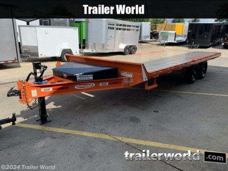 2024 Deck-over 102&quot; x 20&#39; Flat bed

* Powder coat superior paint finish
 Color: Orange 311-27
* VIN: 3F8BF2027R1009074
* Bumper Pull Staight Deck
* Engineered with 8&quot; Ultra Strong I Beam Frame and 3&quot;&quot;
 Channel Crossmembers 16&quot; Centers.
* Adjustable (6-Hole) coupler 2- 5/16&quot;&quot;. Safety brake-away
 system w/cable.
* 10,000 lbs spring loaded adjustable leg crank jack.
* 7,000 lbs Tandem axles includes electric brakes.
* GVWR: 14,000 lbs
* Multi-leaf spring suspension with equalizer With ST235/80R16 LRE
* HD Slide in ramps quick access.
* Treated Yellow Pine Floor.
* All Led Lighting
* Tool Box at Front
* PIERCED BEAM FRAME LIKE A SEMI
 While we strive to represent our trailers with 100% accuracy - please call to confirm details of trailer.
