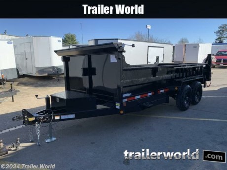 DOES NOT HAVE BATTERY CHARGER KIT


16&#39; Dump Bed,

83&quot; Wide Deck - INSIDE,

7000lb Axles,

(5) D-Rings,

6ft Ramps Mounted on Sides,

Rear Drop Leg Jacks,

Taller Headboard,

12v Battery,

Stake Pockets Tie Rail,

Power Up &amp; Gravity Down

Swing Rear Gates or SPREAD,

L.E.D. Lights,

Adjustable Coupler,

Set-back Drop Leg Jack,

11 Gauge Floor &amp; Walls,

Powder Coated Paint,

16&quot; Radial Tires

8 Lug Steel Wheels