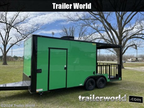 20&#39; BBQ TRAILER!!!!
HAS KY CODE PLUMBING!!!
START GRILLING IN ANY PARKING LOT!!
12&#39; BOX 8&#39; PORCH
5200# AXLES
STABILIZER JACKS
EXTENDED TONGUE WITH ATP TO MOUNT GENERATOR
3&#39; X 5&#39; CONCESSION WINDOW
SIDE DOORS
SINK PACKAGE
13.5K ROOF MOUNTED A/C
REMOVABLE BACK GATES
50 AMP ELECTRICAL PACKAGE WITH 4 EXTRA WALL RECEPTACLES
INSUALTED WALLS AND CEILING
BLACKOUT OUT PACKAGE
While we strive to represent our trailers with 100% accuracy - please call to confirm details of trailer.