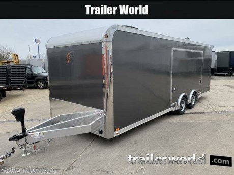 WILL DEDUCT $1000 OFF THE TOTAL PRICE OF TRAILER TO REMOVE A/C

Chassis
- Full Perimeter Aluminum Frame - All-Tube Aluminum Construction
- Triple Tube A-Frame - Extended Tongue
- Dexter Torsion Axles - Electric Brakes - All Axles
- Breakaway Battery Kit - 7-Way Trailer Plug
- 2 5/16&quot; Ball Coupler - Premium Tongue Package w/ Safety Chains
- 5000# Manual Jack - 16&quot; O/C Floor Crossmembers
- 16&quot; O/C Wall Studs - 16&quot; O/C Roof Studs
- Smooth Aluminum Chamfered Wheel Boxes - Spread Axle Design w/ Individual Fenderettes
- ST225/75R15 Tires w/ Aluminum Wheels
Interior
- White Vinyl Walls &amp; Ceiling - Extruded Aluminum Floor
- Extruded Aluminum Ramp - One-Piece Aluminum Transition Flap
- (6) 12V 18&quot; LED Lights w/ Switch - (1) Manual Roof Vent
- 7&#39; Interior Height - (4) 5000# Recessed D-Rings
- 4&#39; Interior Beavertail - 8&#39; Lower Aluminum Cabinet w/ Black HDPE
Countertop
- 8&#39; Upper Aluminum Cabinet w/ Top Hinged Doors &amp;
Shocks
- Aluminum Spare Tire w/ Wall Mount
Electrical
- 30 Amp Load Center - 60 Amp Converter/Charger
- 12V Battery &amp; Vented Box w/ Disconnect Switch - 12V Fuse Panel
- Motorbase w/ 25&#39; Shore Cord - (4) 120V Outlets
- Brace &amp; Wire for Future A/C Installation
Exterior
- .040 Aluminum Skin - Screwless/Rivetless Aluminum Exterior
- One Piece Aluminum Roof - Flat Roof Design
- 4&quot; Upper and Lower Rub Rail - LED Clearance Lights
- LED Slimline Tail Lights - (2) 12V LED Flood Lights - Located on C/S of Trailer
- 24&quot; ATP Stoneguard - 48&quot; 405 Series Entrance Door
- Aluminum Slideout Step - Non-Slip - RV Flushlock Entrance Door Latch
- Wheel Skirt - inTech Rear Spoiler
- Polished Cast Aluminum Corners - Stainless Steel #8 High Polish Front Verticals &amp;
Radius
- Rear Ramp Door w/ Gapless Continuous Hinge - Aluminum Bar Locks - Rear Ramp Door
- Rear Caster Wheels


Selected Options:
1 Each Add Winch Plate Under Base Cabinet for Future Winch Installation
1 Each Add 13,500 BTU A/C - Std Height (13.5&quot;) w/ Manual Ceiling Controls
- Includes Adding Roof Vent in Rear Location
24 Feet Upgrade to Screwless Aluminum Walls &amp; Ceiling from White Vinyl / Ft
1 Each Add Full Access Escape Door - 10&#39; x 6&#39;
- Uses 2&quot; Wall Framing Structure Around Door - Quick-Remove Interior Wheelbox
- (2) Gas Shocks - Integrated Wheel Well Step Included
- Includes (2) FMVSS Locks
1 Each Upgrade to 3500# Front Power Jack - Battery Required - Not Included



While we strive to represent our trailers with 100% accuracy - please call to confirm details of trailer.