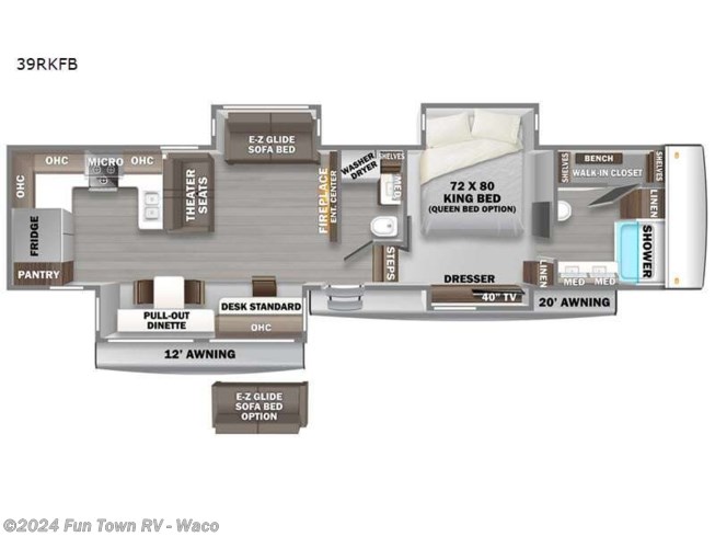 2024 Forest River RiverStone 39RKFB - New Fifth Wheel For Sale by Fun Town RV - Waco in Hewitt, Texas