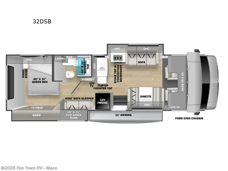 2025 Forest River Solera 32DSB - New Class C For Sale by Fun Town RV - Waco in Hewitt, Texas features Slideout