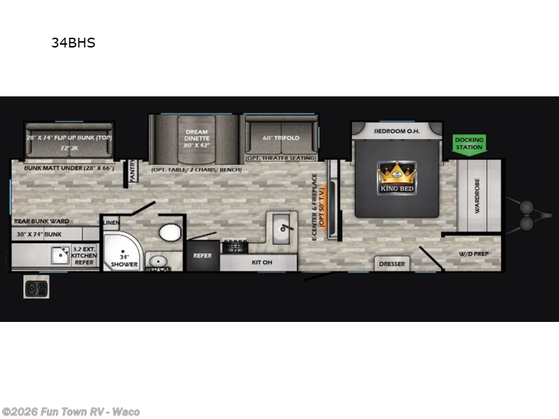 2025 CrossRoads Cruiser Aire 34BHS - New Travel Trailer For Sale by Fun Town RV - Waco in Hewitt, Texas features Slideout