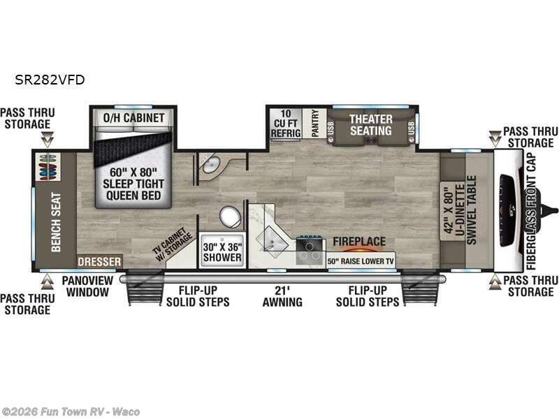 2026 Venture RV Stratus SR282VFD - New Travel Trailer For Sale by Fun Town RV - Waco in Hewitt, Texas features Slideout