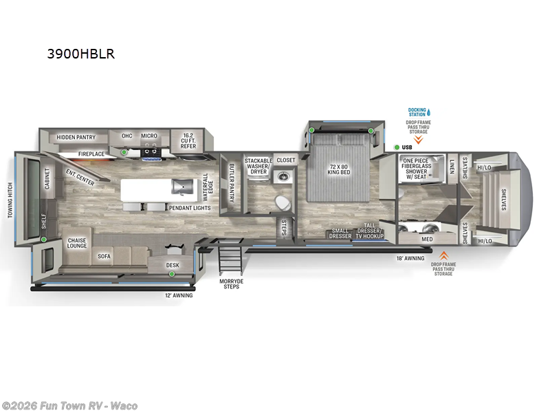 2026 Forest River Sandpiper 3900HBLR - New Fifth Wheel For Sale by Fun Town RV - Waco in Hewitt, Texas features Slideout