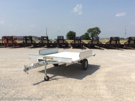 &lt;p&gt;New Aluma A8810 Aluminum 10&#39; utility trailer for sale in central Illinois.&lt;/p&gt;
&lt;div&gt;
&lt;div class=&quot;gmail_signature&quot; dir=&quot;ltr&quot; data-smartmail=&quot;gmail_signature&quot;&gt;
&lt;div dir=&quot;ltr&quot;&gt;
&lt;div dir=&quot;ltr&quot;&gt;
&lt;div dir=&quot;ltr&quot;&gt;
&lt;div dir=&quot;ltr&quot;&gt;
&lt;div dir=&quot;ltr&quot;&gt;
&lt;div dir=&quot;ltr&quot;&gt;
&lt;div dir=&quot;ltr&quot;&gt;
&lt;div dir=&quot;ltr&quot;&gt;
&lt;p&gt;2200# Rubber torsion axle - No brakes - Easy lube hubs&lt;/p&gt;
&lt;p&gt;ST175/80R 13LRC tires 1360# capacity&lt;/p&gt;
&lt;p&gt;Aluminum wheels&lt;/p&gt;
&lt;p&gt;Extruded aluminum floor&lt;/p&gt;
&lt;p&gt;A-Framed aluminum tongue, 48&quot; long with 2&quot; coupler&lt;/p&gt;
&lt;p&gt;LED Lighting package, safety chains&lt;/p&gt;
&lt;p&gt;Swivel tongue jack, 1500# capacity&lt;/p&gt;
&lt;p&gt;2) Ramps, 12&quot; x 69&quot;&lt;/p&gt;
&lt;p&gt;6) Tie-down loops&lt;/p&gt;
&lt;p&gt;Overall length = 179&quot;&lt;/p&gt;
&lt;p&gt;Overall width = 90.5&quot;&lt;/p&gt;
&lt;p&gt;5 Year Limited Factory Warranty&lt;/p&gt;
&lt;/div&gt;
&lt;/div&gt;
&lt;/div&gt;
&lt;/div&gt;
&lt;/div&gt;
&lt;/div&gt;
&lt;/div&gt;
&lt;/div&gt;
&lt;/div&gt;
&lt;/div&gt;
&lt;div&gt;
&lt;div class=&quot;gmail_signature&quot; dir=&quot;ltr&quot; data-smartmail=&quot;gmail_signature&quot;&gt;
&lt;div dir=&quot;ltr&quot;&gt;
&lt;div dir=&quot;ltr&quot;&gt;
&lt;div dir=&quot;ltr&quot;&gt;
&lt;div dir=&quot;ltr&quot;&gt;
&lt;div dir=&quot;ltr&quot;&gt;
&lt;div dir=&quot;ltr&quot;&gt;
&lt;div dir=&quot;ltr&quot;&gt;
&lt;div dir=&quot;ltr&quot;&gt;
&lt;p&gt;&amp;nbsp;&lt;/p&gt;
&lt;p&gt;**Please call or email us to verify that this trailer is still for sale**&amp;nbsp; All prices on our website are Cash Prices. Tax, Title, and Licensing fees are not included in the listing price. All out-of-state purchasers must bring cash or a cashier&#39;s check. NO OUT OF STATE CHECKS WILL BE ACCEPTED!! We do NOT accept Credit Cards for payment on trailers! *Contact us for the best Out the Door Price* We offer financing through Sheffield Financial &amp;amp; Trailer Solutions Financial with approved credit on new trailers . Ask us about E-Track installs, D-Ring installs, Ladder Rack installs. Here at Kate&#39;s Trailer Sales we try to have over 400 trailers in stock and for sale at our Arthur IL location. We are a licensed Illinois Trailer Dealer. We also have a fully stocked selection of trailer parts and offer trailer service like wheel bearing, brakes, seals, lighting, wood replacement, panel replacement, welding on steel and aluminum, B&amp;amp;W Gooseneck Hitch installs, E-track installs, D-ring installs,Curt Hitches, Adjustable Hitches, B&amp;amp;W adjustable hitches. We stock Enclosed Cargo Trailers, Horse Trailers, Livestock Trailers, ATV Trailers, UTV Trailers, Dump Trailers, Tiltbed Equipment Trailers, Implement Trailers, Car Haulers, Aluminum Trailers, Utility Trailer, Box Trailer, Used Trailer for sale, Bobcat Trailer, Car Trailer, Race Trailers, Gooseneck Trailer, Gooseneck Enclosed Trailers, Gooseneck Dump Trailer, Hydraulic Dovetail Trailers, Low-Pro Trailers, Enclosed Car Trailers, Construction Trailers, Craft Trailers, Tool Trailers, Deckover Trailers, Farm Trailers, Seed Trailers, Skid Loader Trailer, Scissor Lift Trailers, Forklift Trailers, Motorcycle Trailers, Slingshot Trailer, Aluminum Cargo Trailers, Engineered I-Beam Gooseneck Trailers, Buggy Haulers, Jeep Trailers, SXS Trailer, Pipetop Trailer, Spring Loaded Gate Trailers, Trailer to haul my Golf-Cart, Pintle Trailer, Backhoe Trailer, Landscape Trailer, Lawn Care Trailer.&amp;nbsp; We are centrally located between Chicago IL, Indianapolis IN, St Louis MO, Effingham IL, Champaign IL, Decatur IL, Springfield IL, Rockford IL,Peoria IL , Bloomington IL, Mount Vernon IL, Teutopolis IL, Decatur IL, Litchfield IL, Danville IL. We are a dealer for Aluma Aluminum Trailers, Cross Enclosed Cargo Trailers, Load Trail Trailers, Midsota Trailers, Nova Trailers by Midsota, Pace Trailers, Lamar Trailers, Rice Trailers, Sundowner Trailers, ATC Trailers, H&amp;amp;H Trailers, Horizon Trailers, Delta Livestock Trailers, Delta Horse Trailers.&lt;/p&gt;
&lt;/div&gt;
&lt;/div&gt;
&lt;/div&gt;
&lt;/div&gt;
&lt;/div&gt;
&lt;/div&gt;
&lt;/div&gt;
&lt;/div&gt;
&lt;/div&gt;
&lt;/div&gt;