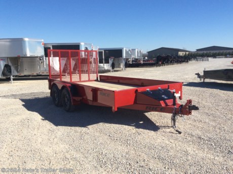 &lt;p&gt;NEW Rice Tandem Axle Utility Trailer 82x14&lt;/p&gt;
&lt;p&gt;2-3500# Axles&lt;/p&gt;
&lt;p&gt;Brakes On Both Axles&lt;/p&gt;
&lt;p&gt;2000# Jack Set Back &amp;amp; Bolted In&lt;/p&gt;
&lt;p&gt;15&quot; Radial Tire With Mod Wheels&lt;/p&gt;
&lt;p&gt;Spare Tire Mount&lt;/p&gt;
&lt;p&gt;Treated Wood Floor&lt;/p&gt;
&lt;p&gt;Safe Lock Removable Tool Box With Keyed Paddle Lock&lt;/p&gt;
&lt;p&gt;Aluminum Tool Box Lid And Gravel Guards&lt;/p&gt;
&lt;p&gt;Solid Metal Sides&lt;/p&gt;
&lt;p&gt;4&#39; Tube Drop Gate With Spring Loaded Latching System&lt;/p&gt;
&lt;p&gt;Spring Assisted Rear Gate&lt;/p&gt;
&lt;p&gt;Treated Floor&lt;/p&gt;
&lt;p&gt;Fully D.O.T. Compliant Led Light System&lt;/p&gt;
&lt;p&gt;Sealed Modular Wire Harness&lt;/p&gt;
&lt;p&gt;2 5/16&quot; Adjustable Coupler&lt;/p&gt;
&lt;p&gt;Fully Powder Coated&lt;/p&gt;
&lt;p&gt;TST8214&lt;/p&gt;
&lt;p&gt;&amp;nbsp;&lt;/p&gt;
&lt;div&gt;
&lt;div class=&quot;gmail_signature&quot; dir=&quot;ltr&quot; data-smartmail=&quot;gmail_signature&quot;&gt;
&lt;div dir=&quot;ltr&quot;&gt;
&lt;div class=&quot;gmail_default&quot;&gt;**Please call or email us to verify that this trailer is still for sale**&amp;nbsp; All prices on our website are Cash Prices. Tax, Title, and Licensing fees are not included in the listing price. All out-of-state purchasers must bring cash or a cashier&#39;s check. NO OUT OF STATE CHECKS WILL BE ACCEPTED!! We do NOT accept Credit Cards for payment on trailers! *Contact us for the best Out the Door Price* We offer financing through Sheffield Financial &amp;amp; Trailer Solutions Financial with approved credit on new trailers . Ask us about E-Track installs, D-Ring installs, Ladder Rack installs. Here at Kate&#39;s Trailer Sales we try to have over 400 trailers in stock and for sale at our Arthur IL location. We are a licensed Illinois Trailer Dealer. We also have a fully stocked selection of trailer parts and offer trailer service like wheel bearing, brakes, seals, lighting, wood replacement, panel replacement, welding on steel and aluminum, B&amp;amp;W&amp;nbsp;Gooseneck&amp;nbsp;Hitch installs, E-track installs, D-ring installs,Curt Hitches, Adjustable Hitches, B&amp;amp;W adjustable hitches.&amp;nbsp;We stock Enclosed Cargo Trailers, Horse Trailers, Livestock Trailers,&amp;nbsp;ATV&amp;nbsp;Trailers,&amp;nbsp;UTV&amp;nbsp;Tr&lt;wbr&gt;ailers, Dump Trailers, Tiltbed&amp;nbsp;Equipment Trailers, Implement Trailers, Car Haulers, Aluminum Trailers, Utility Trailer, Box Trailer, Used Trailer for sale, Bobcat Trailer, Car Trailer, Race Trailers,&amp;nbsp;Gooseneck&amp;nbsp;Trailer,&amp;nbsp;G&lt;wbr&gt;ooseneck&amp;nbsp;Enclosed Trailers,&amp;nbsp;Gooseneck&amp;nbsp;Dump Trailer, Hydraulic Dovetail Trailers, Low-Pro Trailers, Enclosed Car Trailers, Construction Trailers, Craft Trailers, Tool Trailers,&amp;nbsp;Deckover&amp;nbsp;Trailers, Farm Trailers, Seed Trailers, Skid Loader Trailer, Scissor Lift Trailers, Forklift Trailers, Motorcycle Trailers, Slingshot Trailer, Aluminum Cargo Trailers, Engineered I-Beam&amp;nbsp;Gooseneck&amp;nbsp;Trailers, Buggy Haulers, Jeep Trailers,&amp;nbsp;SXS&amp;nbsp;Trailer,&amp;nbsp;Pipetop&lt;wbr&gt;&amp;nbsp;Trailer, Spring Loaded Gate Trailers, Trailer to haul my Golf-Cart,&amp;nbsp;Pintle&amp;nbsp;Trailer, Backhoe Trailer, Landscape Trailer, Lawn Care&amp;nbsp;Trailer.&amp;nbsp;&amp;nbsp;We are centrally located between Chicago IL, Indianapolis IN, St Louis MO,&amp;nbsp;Effingham&amp;nbsp;IL,&amp;nbsp;Champaign&amp;nbsp;IL&lt;wbr&gt;, Decatur IL, Springfield IL, Rockford IL,Peoria IL ,&amp;nbsp;Bloomington&amp;nbsp;IL, Mount Vernon IL,&amp;nbsp;Teutopolis&amp;nbsp;IL, Decatur IL,&amp;nbsp;Litchfield&amp;nbsp;IL,&amp;nbsp;Danville&amp;nbsp;IL&lt;wbr&gt;. We are a dealer for&amp;nbsp;Aluma&amp;nbsp;Aluminum Trailers, Cross Enclosed Cargo Trailers, Load Trail Trailers,&amp;nbsp;Midsota&amp;nbsp;Trailers, Nova Trailers by&amp;nbsp;Midsota, Pace Trailers, Lamar Trailers, Rice Trailers,&amp;nbsp;Sundowner&amp;nbsp;Trailers,&amp;nbsp;&lt;wbr&gt;ATC Trailers, H&amp;amp;H Trailers, Horizon Trailers, Delta Livestock Trailers, Delta Horse Trailers.&lt;/div&gt;
&lt;/div&gt;
&lt;/div&gt;
&lt;/div&gt;
&lt;div class=&quot;gmail_default&quot;&gt;&amp;nbsp;&lt;/div&gt;