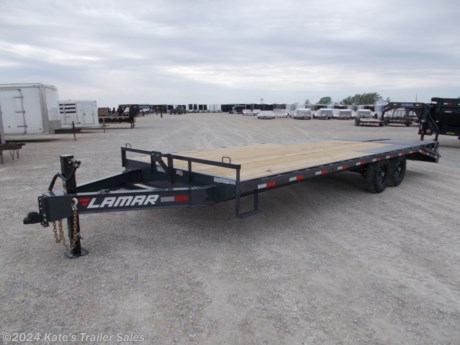 &lt;p&gt;NEW Lamar F8022427 102X24&#39; Deckover Trailer&lt;/p&gt;
&lt;p&gt;(2) 7000 LB Axles (14000 LB&amp;nbsp;GVWR)&lt;/p&gt;
&lt;p&gt;Brakes on both axles&lt;/p&gt;
&lt;p&gt;Ez lube hubs&lt;/p&gt;
&lt;p&gt;235/80R16 Radial Tires&lt;/p&gt;
&lt;p&gt;2-5/16&quot; Adj Coupler&lt;/p&gt;
&lt;p&gt;1- 10K Drop Leg Jack&lt;/p&gt;
&lt;p&gt;Expanded Metal Tool Tray&lt;/p&gt;
&lt;p&gt;5Ft Self Clean Dovetail W/Rhino Ramps&amp;nbsp;&lt;/p&gt;
&lt;p&gt;Stake Pockets&lt;/p&gt;
&lt;p&gt;8&quot; I beam frame&lt;/p&gt;
&lt;p&gt;16&quot; OC Cross members&lt;/p&gt;
&lt;p&gt;Rub Rail&lt;/p&gt;
&lt;p&gt;Treated Yellow Pine Floor&lt;/p&gt;
&lt;p&gt;LED Lighting&lt;/p&gt;
&lt;p&gt;Gray Powder Coat Paint *&lt;/p&gt;
&lt;p&gt;&amp;nbsp;&lt;/p&gt;
&lt;p&gt;**Please call or email us to verify that this trailer is still for sale**&amp;nbsp; All prices on our website are Cash Prices. Tax, Title, and Licensing fees are not included in the listing price. All out-of-state purchasers must bring cash or a cashier&#39;s check. NO OUT OF STATE CHECKS WILL BE ACCEPTED!! We do NOT accept Credit Cards for payment on trailers! *Contact us for the best Out the Door Price* We offer financing through Sheffield Financial &amp;amp; Trailer Solutions Financial with approved credit on new trailers . Ask us about E-Track installs, D-Ring installs, Ladder Rack installs. Here at Kate&#39;s Trailer Sales we try to have over 400 trailers in stock and for sale at our Arthur IL location. We are a licensed Illinois Trailer Dealer. We also have a fully stocked selection of trailer parts and offer trailer service like wheel bearing, brakes, seals, lighting, wood replacement, panel replacement, welding on steel and aluminum, B&amp;amp;W Gooseneck Hitch installs, E-track installs, D-ring installs,Curt Hitches, Adjustable Hitches, B&amp;amp;W adjustable hitches. We stock Enclosed Cargo Trailers, Horse Trailers, Livestock Trailers, ATV Trailers, UTV Trailers, Dump Trailers, Tiltbed Equipment Trailers, Implement Trailers, Car Haulers, Aluminum Trailers, Utility Trailer, Box Trailer, Used Trailer for sale, Bobcat Trailer, Car Trailer, Race Trailers, Gooseneck Trailer, Gooseneck Enclosed Trailers, Gooseneck Dump Trailer, Hydraulic Dovetail Trailers, Low-Pro Trailers, Enclosed Car Trailers, Construction Trailers, Craft Trailers, Tool Trailers, Deckover Trailers, Farm Trailers, Seed Trailers, Skid Loader Trailer, Scissor Lift Trailers, Forklift Trailers, Motorcycle Trailers, Slingshot Trailer, Aluminum Cargo Trailers, Engineered I-Beam Gooseneck Trailers, Buggy Haulers, Jeep Trailers, SXS Trailer, Pipetop Trailer, Spring Loaded Gate Trailers, Trailer to haul my Golf-Cart, Pintle Trailer, Backhoe Trailer, Landscape Trailer, Lawn Care Trailer.&amp;nbsp; We are centrally located between Chicago IL, Indianapolis IN, St Louis MO, Effingham IL, Champaign IL, Decatur IL, Springfield IL, Rockford IL,Peoria IL , Bloomington IL, Mount Vernon IL, Teutopolis IL, Decatur IL, Litchfield IL, Danville IL. We are a dealer for Aluma Aluminum Trailers, Cross Enclosed Cargo Trailers, Load Trail Trailers, Midsota Trailers, Nova Trailers by Midsota, Pace Trailers, Lamar Trailers, Rice Trailers, Sundowner Trailers, ATC Trailers, H&amp;amp;H Trailers, Horizon Trailers, Delta Livestock Trailers, Delta Horse Trailers.&lt;/p&gt;