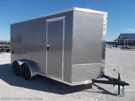 &lt;p&gt;New Cross 7X14&#39; trailer with 12&quot; additional height . (84&quot; Interior height) 714TA&lt;/p&gt;
&lt;p&gt;(2) 3500 LB Axles 7000 LB GVWR&lt;/p&gt;
&lt;p&gt;Everything is 16&quot; on center floor, walls and ceiling,&lt;/p&gt;
&lt;p&gt;Sidewall Vents&lt;/p&gt;
&lt;p&gt;Spare Tire Mount&lt;/p&gt;
&lt;p&gt;Spare Tire&lt;/p&gt;
&lt;p&gt;side door with RV latch,&lt;/p&gt;
&lt;p&gt;Rear Ramp door with extra flap,&lt;/p&gt;
&lt;p&gt;V-nose,&lt;/p&gt;
&lt;p&gt;one piece roof,&lt;/p&gt;
&lt;p&gt;radial tires,&lt;/p&gt;
&lt;p&gt;LED lights,&lt;/p&gt;
&lt;p&gt;brakes on both axles,&lt;/p&gt;
&lt;p&gt;Aluminum door hold backs on side door,&lt;/p&gt;
&lt;p&gt;3&quot; exterior bottom trim,&lt;/p&gt;
&lt;p&gt;3/8&quot; waterproof side walls,&lt;/p&gt;
&lt;p&gt;3/4&quot; waterproof floor&lt;/p&gt;
&lt;p&gt;Screwless .030 exterior aluminum skin,&lt;/p&gt;
&lt;p&gt;Dexter axles with EZ Lube hubs.&lt;/p&gt;
&lt;p&gt;Empty Weight: 2470 Lbs&lt;/p&gt;
&lt;p&gt;3 year limited factory Warranty&amp;nbsp;&lt;/p&gt;
&lt;p&gt;&amp;nbsp;&lt;/p&gt;
&lt;p&gt;**Please call or email us to verify that this trailer is still for sale**&amp;nbsp; All prices on our website are Cash Prices. Tax, Title, and Licensing fees are not included in the listing price. All out-of-state purchasers must bring cash or a cashier&#39;s check. NO OUT OF STATE CHECKS WILL BE ACCEPTED!! We do NOT accept Credit Cards for payment on trailers! *Contact us for the best Out the Door Price* We offer financing through Sheffield Financial &amp;amp; Trailer Solutions Financial with approved credit on new trailers . Ask us about E-Track installs, D-Ring installs, Ladder Rack installs. Here at Kate&#39;s Trailer Sales we try to have over 400 trailers in stock and for sale at our Arthur IL location. We are a licensed Illinois Trailer Dealer. We also have a fully stocked selection of trailer parts and offer trailer service like wheel bearing, brakes, seals, lighting, wood replacement, panel replacement, welding on steel and aluminum, B&amp;amp;W Gooseneck Hitch installs, E-track installs, D-ring installs,Curt Hitches, Adjustable Hitches, B&amp;amp;W adjustable hitches. We stock Enclosed Cargo Trailers, Horse Trailers, Livestock Trailers, ATV Trailers, UTV Trailers, Dump Trailers, Tiltbed Equipment Trailers, Implement Trailers, Car Haulers, Aluminum Trailers, Utility Trailer, Box Trailer, Used Trailer for sale, Bobcat Trailer, Car Trailer, Race Trailers, Gooseneck Trailer, Gooseneck Enclosed Trailers, Gooseneck Dump Trailer, Hydraulic Dovetail Trailers, Low-Pro Trailers, Enclosed Car Trailers, Construction Trailers, Craft Trailers, Tool Trailers, Deckover Trailers, Farm Trailers, Seed Trailers, Skid Loader Trailer, Scissor Lift Trailers, Forklift Trailers, Motorcycle Trailers, Slingshot Trailer, Aluminum Cargo Trailers, Engineered I-Beam Gooseneck Trailers, Buggy Haulers, Jeep Trailers, SXS Trailer, Pipetop Trailer, Spring Loaded Gate Trailers, Trailer to haul my Golf-Cart, Pintle Trailer, Backhoe Trailer, Landscape Trailer, Lawn Care Trailer.&amp;nbsp; We are centrally located between Chicago IL, Indianapolis IN, St Louis MO, Effingham IL, Champaign IL, Decatur IL, Springfield IL, Rockford IL,Peoria IL , Bloomington IL, Mount Vernon IL, Teutopolis IL, Decatur IL, Litchfield IL, Danville IL. We are a dealer for Aluma Aluminum Trailers, Cross Enclosed Cargo Trailers, Load Trail Trailers, Midsota Trailers, Nova Trailers by Midsota, Pace Trailers, Lamar Trailers, Rice Trailers, Sundowner Trailers, ATC Trailers, H&amp;amp;H Trailers, Horizon Trailers, Delta Livestock Trailers, Delta Horse Trailers.&lt;/p&gt;