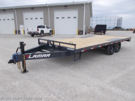 &lt;p&gt;NEW Lamar F8022027 102X20&#39; Deckover Trailer&lt;/p&gt;
&lt;p&gt;(2) 7000 LB Axles (14000 LB&amp;nbsp;GVWR)&lt;/p&gt;
&lt;p&gt;Brakes on both axles&lt;/p&gt;
&lt;p&gt;Ez lube hubs&lt;/p&gt;
&lt;p&gt;235/80R16 Radial Tires&lt;/p&gt;
&lt;p&gt;2-5/16&quot; Adj Coupler&lt;/p&gt;
&lt;p&gt;1- 10K Drop Leg Jack&lt;/p&gt;
&lt;p&gt;Expanded Metal Tool Tray&lt;/p&gt;
&lt;p&gt;Straight Deck&lt;/p&gt;
&lt;p&gt;Rear Pull Out Ramps&amp;nbsp;&lt;/p&gt;
&lt;p&gt;Stake Pockets&lt;/p&gt;
&lt;p&gt;8&quot; I beam frame&lt;/p&gt;
&lt;p&gt;16&quot; OC Cross members&lt;/p&gt;
&lt;p&gt;Rub Rail&lt;/p&gt;
&lt;p&gt;Treated Yellow Pine Floor&lt;/p&gt;
&lt;p&gt;LED Lighting&lt;/p&gt;
&lt;p&gt;Gray Powder Coat Paint *&lt;/p&gt;
&lt;p&gt;&amp;nbsp;&lt;/p&gt;
&lt;p&gt;**Please call or email us to verify that this trailer is still for sale**&amp;nbsp; All prices on our website are Cash Prices. Tax, Title, and Licensing fees are not included in the listing price. All out-of-state purchasers must bring cash or a cashier&#39;s check. NO OUT OF STATE CHECKS WILL BE ACCEPTED!! We do NOT accept Credit Cards for payment on trailers! *Contact us for the best Out the Door Price* We offer financing through Sheffield Financial &amp;amp; Trailer Solutions Financial with approved credit on new trailers . Ask us about E-Track installs, D-Ring installs, Ladder Rack installs. Here at Kate&#39;s Trailer Sales we try to have over 400 trailers in stock and for sale at our Arthur IL location. We are a licensed Illinois Trailer Dealer. We also have a fully stocked selection of trailer parts and offer trailer service like wheel bearing, brakes, seals, lighting, wood replacement, panel replacement, welding on steel and aluminum, B&amp;amp;W Gooseneck Hitch installs, E-track installs, D-ring installs,Curt Hitches, Adjustable Hitches, B&amp;amp;W adjustable hitches. We stock Enclosed Cargo Trailers, Horse Trailers, Livestock Trailers, ATV Trailers, UTV Trailers, Dump Trailers, Tiltbed Equipment Trailers, Implement Trailers, Car Haulers, Aluminum Trailers, Utility Trailer, Box Trailer, Used Trailer for sale, Bobcat Trailer, Car Trailer, Race Trailers, Gooseneck Trailer, Gooseneck Enclosed Trailers, Gooseneck Dump Trailer, Hydraulic Dovetail Trailers, Low-Pro Trailers, Enclosed Car Trailers, Construction Trailers, Craft Trailers, Tool Trailers, Deckover Trailers, Farm Trailers, Seed Trailers, Skid Loader Trailer, Scissor Lift Trailers, Forklift Trailers, Motorcycle Trailers, Slingshot Trailer, Aluminum Cargo Trailers, Engineered I-Beam Gooseneck Trailers, Buggy Haulers, Jeep Trailers, SXS Trailer, Pipetop Trailer, Spring Loaded Gate Trailers, Trailer to haul my Golf-Cart, Pintle Trailer, Backhoe Trailer, Landscape Trailer, Lawn Care Trailer.&amp;nbsp; We are centrally located between Chicago IL, Indianapolis IN, St Louis MO, Effingham IL, Champaign IL, Decatur IL, Springfield IL, Rockford IL,Peoria IL , Bloomington IL, Mount Vernon IL, Teutopolis IL, Decatur IL, Litchfield IL, Danville IL. We are a dealer for Aluma Aluminum Trailers, Cross Enclosed Cargo Trailers, Load Trail Trailers, Midsota Trailers, Nova Trailers by Midsota, Pace Trailers, Lamar Trailers, Rice Trailers, Sundowner Trailers, ATC Trailers, H&amp;amp;H Trailers, Horizon Trailers, Delta Livestock Trailers, Delta Horse Trailers.&lt;/p&gt;