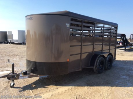 &lt;p&gt;NEW 16FT Delta 500ES Livestock Trailer For Sale&amp;nbsp;&lt;/p&gt;
&lt;p&gt;G.V.W.R= 7,000 #&amp;nbsp;&lt;/p&gt;
&lt;p&gt;COUPLER= 2&amp;rdquo; Coupler&amp;nbsp;&lt;/p&gt;
&lt;p&gt;AXLES= Tandem 2-3,500# Axles&lt;/p&gt;
&lt;p&gt;Brakes= On Both Axles&amp;nbsp;&amp;nbsp;&lt;/p&gt;
&lt;p&gt;SUSPENSION=Dexter Eye-to-Eye Springs&lt;/p&gt;
&lt;p&gt;TIRE=15&amp;rdquo; Radial&lt;/p&gt;
&lt;p&gt;WHEEL=15&amp;rdquo;, 6-bolt&lt;/p&gt;
&lt;p&gt;SPARE= Spare Carrier Included (Mount Only)&lt;/p&gt;
&lt;p&gt;FRAME=2 x 3 Angle&lt;/p&gt;
&lt;p&gt;TONGUE=3&amp;rdquo; Channel&lt;/p&gt;
&lt;p&gt;CROSSMEMBERS=2 x 2 Angle on 16&amp;rdquo; Centers&lt;/p&gt;
&lt;p&gt;JACK=Top Wind with wheel&lt;/p&gt;
&lt;p&gt;FLOOR=2&amp;rdquo; Pressure Treated Pine&lt;/p&gt;
&lt;p&gt;SIDES=48&amp;rdquo; High Embossed, 16 Gauge&lt;/p&gt;
&lt;p&gt;SIDE UPRIGHTS=1 x 2 Tubing on 38&amp;rdquo; Centers (Approx.)&lt;/p&gt;
&lt;p&gt;SIDE DOOR=Standard Escape Door&lt;/p&gt;
&lt;p&gt;ROOF=18 Gauge Metal with Bows on 24&amp;rdquo; Centers&lt;/p&gt;
&lt;p&gt;ROOF RADIUS=6&amp;rdquo; Roof Radius&lt;/p&gt;
&lt;p&gt;NOSE CAP=Standard Aerodynamic Front&lt;/p&gt;
&lt;p&gt;CENTER GATE=Standard Gate with Spring-Loaded Slam Latch&lt;/p&gt;
&lt;p&gt;REAR DOOR=Standard Full Swing with 1/2 Slider&lt;/p&gt;
&lt;p&gt;REAR OPENING=Tail Light Gussets, Pin/Spool Latch for Gate&lt;/p&gt;
&lt;p&gt;FENDERS=Steel Teardrop&lt;/p&gt;
&lt;p&gt;ELECTRIC PLUG=7-Way RV Style&lt;/p&gt;
&lt;p&gt;INTERIOR LIGHT= 1 Interior Light&amp;nbsp;&lt;/p&gt;
&lt;p&gt;PRIMER=Rust Resistant Epoxy Primer&lt;/p&gt;
&lt;p&gt;PAINT=Baked-on High Solid Urethane&lt;/p&gt;
&lt;p&gt;DECK HEIGHT=Approx. 14&amp;rdquo;&lt;/p&gt;
&lt;p&gt;SAFETY CHAINS=5/16&amp;rdquo; Heavy Duty with Safety Latch Hooks&lt;/p&gt;
&lt;p&gt;MODEL=500ES&lt;/p&gt;
&lt;p&gt;&amp;nbsp;&lt;/p&gt;
&lt;p&gt;**Please call or email us to verify that this trailer is still for sale**&amp;nbsp; All prices on our website are Cash Prices. Tax, Title, and Licensing fees are not included in the listing price. All out-of-state purchasers must bring cash or a cashier&#39;s check. NO OUT OF STATE CHECKS WILL BE ACCEPTED!! We do NOT accept Credit Cards for payment on trailers! *Contact us for the best Out the Door Price* We offer financing through Sheffield Financial &amp;amp; Trailer Solutions Financial with approved credit on new trailers . Ask us about E-Track installs, D-Ring installs, Ladder Rack installs. Here at Kate&#39;s Trailer Sales we try to have over 400 trailers in stock and for sale at our Arthur IL location. We are a licensed Illinois Trailer Dealer. We also have a fully stocked selection of trailer parts and offer trailer service like wheel bearing, brakes, seals, lighting, wood replacement, panel replacement, welding on steel and aluminum, B&amp;amp;W Gooseneck Hitch installs, E-track installs, D-ring installs,Curt Hitches, Adjustable Hitches, B&amp;amp;W adjustable hitches. We stock Enclosed Cargo Trailers, Horse Trailers, Livestock Trailers, ATV Trailers, UTV Trailers, Dump Trailers, Tiltbed Equipment Trailers, Implement Trailers, Car Haulers, Aluminum Trailers, Utility Trailer, Box Trailer, Used Trailer for sale, Bobcat Trailer, Car Trailer, Race Trailers, Gooseneck Trailer, Gooseneck Enclosed Trailers, Gooseneck Dump Trailer, Hydraulic Dovetail Trailers, Low-Pro Trailers, Enclosed Car Trailers, Construction Trailers, Craft Trailers, Tool Trailers, Deckover Trailers, Farm Trailers, Seed Trailers, Skid Loader Trailer, Scissor Lift Trailers, Forklift Trailers, Motorcycle Trailers, Slingshot Trailer, Aluminum Cargo Trailers, Engineered I-Beam Gooseneck Trailers, Buggy Haulers, Jeep Trailers, SXS Trailer, Pipetop Trailer, Spring Loaded Gate Trailers, Trailer to haul my Golf-Cart, Pintle Trailer, Backhoe Trailer, Landscape Trailer, Lawn Care Trailer.&amp;nbsp; We are centrally located between Chicago IL, Indianapolis IN, St Louis MO, Effingham IL, Champaign IL, Decatur IL, Springfield IL, Rockford IL,Peoria IL , Bloomington IL, Mount Vernon IL, Teutopolis IL, Decatur IL, Litchfield IL, Danville IL. We are a dealer for Aluma Aluminum Trailers, Cross Enclosed Cargo Trailers, Load Trail Trailers, Midsota Trailers, Nova Trailers by Midsota, Pace Trailers, Lamar Trailers, Rice Trailers, Sundowner Trailers, ATC Trailers, H&amp;amp;H Trailers, Horizon Trailers, Delta Livestock Trailers, Delta Horse Trailers.&lt;/p&gt;