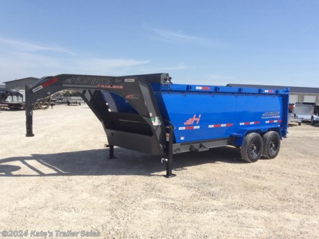 &lt;p&gt;NEW HORIZON 83X16 GOOSENECK DUMP TRAILER W/7 GUAGE FLOOR&amp;nbsp;&lt;/p&gt;
&lt;p&gt;2-7000 LB EZ LUBE SPRING AXLES,&lt;/p&gt;
&lt;p&gt;28&quot; DECK HEIGHT,&lt;/p&gt;
&lt;p&gt;BED WIDTH 80&#39;&#39;,&lt;/p&gt;
&lt;p&gt;45 DEGREE TILT ANGLE,&lt;/p&gt;
&lt;p&gt;ELECTRIC BRAKES ON BOTH AXLES&amp;nbsp;&lt;/p&gt;
&lt;p&gt;235/85 R16 14 PLY TIRES,&lt;/p&gt;
&lt;p&gt;SPARE TIRE INCLUDED,&lt;/p&gt;
&lt;p&gt;8&quot; 13 LB I-BEAM FRAME,&lt;/p&gt;
&lt;p&gt;16&quot; CROSS MEMBERS,&lt;/p&gt;
&lt;p&gt;REAR SUPPORT STANDS,&lt;/p&gt;
&lt;p&gt;2 5/16&quot; ADJUSTABLE COUPLER,&lt;/p&gt;
&lt;p&gt;7 GAUGE STEEL FLOOR,&lt;/p&gt;
&lt;p&gt;10,000 LB SPRING LOADED JACK,&lt;/p&gt;
&lt;p&gt;SLIDE IN RAMPS,&lt;/p&gt;
&lt;p&gt;FRONT MOUNT TARP,&lt;/p&gt;
&lt;p&gt;48&quot; DUMP SIDES,&lt;/p&gt;
&lt;p&gt;6&#39;&#39; X 21&#39;&#39; 20K CYLINDER (SCISSOR LIFT)&lt;/p&gt;
&lt;p&gt;TRICKLE CHARGER,&lt;/p&gt;
&lt;p&gt;LED LIGHTS,&lt;/p&gt;
&lt;p&gt;REAR SPREADER GATE WITH BARN DOORS,&lt;/p&gt;
&lt;p&gt;POWDER COAT PAINT,&lt;/p&gt;
&lt;p&gt;4&amp;nbsp; D-RING TIE DOWNS,&lt;/p&gt;
&lt;p&gt;DL831627&lt;/p&gt;
&lt;p&gt;HZ7831672GN&lt;/p&gt;
&lt;p&gt;3 YEAR STRUCTURAL WARRANTY,&lt;/p&gt;
&lt;p&gt;1 YEAR COMPONENT WARRANTY,&lt;/p&gt;
&lt;p&gt;&amp;nbsp;&lt;/p&gt;
&lt;p&gt;**Please call or email us to verify that this trailer is still for sale**&amp;nbsp; All prices on our website are Cash Prices. Tax, Title, and Licensing fees are not included in the listing price. All out-of-state purchasers must bring cash or a cashier&#39;s check. NO OUT OF STATE CHECKS WILL BE ACCEPTED!! We do NOT accept Credit Cards for payment on trailers! *Contact us for the best Out the Door Price* We offer financing through Sheffield Financial &amp;amp; Trailer Solutions Financial with approved credit on new trailers . Ask us about E-Track installs, D-Ring installs, Ladder Rack installs. Here at Kate&#39;s Trailer Sales we try to have over 400 trailers in stock and for sale at our Arthur IL location. We are a licensed Illinois Trailer Dealer. We also have a fully stocked selection of trailer parts and offer trailer service like wheel bearing, brakes, seals, lighting, wood replacement, panel replacement, welding on steel and aluminum, B&amp;amp;W Gooseneck Hitch installs, E-track installs, D-ring installs,Curt Hitches, Adjustable Hitches, B&amp;amp;W adjustable hitches. We stock Enclosed Cargo Trailers, Horse Trailers, Livestock Trailers, ATV Trailers, UTV Trailers, Dump Trailers, Tiltbed Equipment Trailers, Implement Trailers, Car Haulers, Aluminum Trailers, Utility Trailer, Box Trailer, Used Trailer for sale, Bobcat Trailer, Car Trailer, Race Trailers, Gooseneck Trailer, Gooseneck Enclosed Trailers, Gooseneck Dump Trailer, Hydraulic Dovetail Trailers, Low-Pro Trailers, Enclosed Car Trailers, Construction Trailers, Craft Trailers, Tool Trailers, Deckover Trailers, Farm Trailers, Seed Trailers, Skid Loader Trailer, Scissor Lift Trailers, Forklift Trailers, Motorcycle Trailers, Slingshot Trailer, Aluminum Cargo Trailers, Engineered I-Beam Gooseneck Trailers, Buggy Haulers, Jeep Trailers, SXS Trailer, Pipetop Trailer, Spring Loaded Gate Trailers, Trailer to haul my Golf-Cart, Pintle Trailer, Backhoe Trailer, Landscape Trailer, Lawn Care Trailer.&amp;nbsp; We are centrally located between Chicago IL, Indianapolis IN, St Louis MO, Effingham IL, Champaign IL, Decatur IL, Springfield IL, Rockford IL,Peoria IL , Bloomington IL, Mount Vernon IL, Teutopolis IL, Decatur IL, Litchfield IL, Danville IL. We are a dealer for Aluma Aluminum Trailers, Cross Enclosed Cargo Trailers, Load Trail Trailers, Midsota Trailers, Nova Trailers by Midsota, Pace Trailers, Lamar Trailers, Rice Trailers, Sundowner Trailers, ATC Trailers, H&amp;amp;H Trailers, Horizon Trailers, Delta Livestock Trailers, Delta Horse Trailers.&lt;/p&gt;