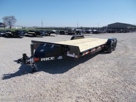 &lt;p&gt;New Rice Trailer FMCMR8222&lt;/p&gt;
&lt;p&gt;82X22&#39; Flatbed Car Hauler Trailer,&lt;/p&gt;
&lt;p&gt;9990GVWR (2) 5200# Axles,&lt;/p&gt;
&lt;p&gt;Brakes On Both Axles,&lt;/p&gt;
&lt;p&gt;Ez Lube Hubs,&lt;/p&gt;
&lt;p&gt;ST225/75R15 Radial Tires,&lt;/p&gt;
&lt;p&gt;2-5/16 Adj Coupler,&lt;/p&gt;
&lt;p&gt;7000# Drop Leg Jack,&lt;/p&gt;
&lt;p&gt;5&quot; Channel Tongue,&lt;/p&gt;
&lt;p&gt;5&quot; Channel Main Frame,&lt;/p&gt;
&lt;p&gt;3&quot; Channel Cross Members,&lt;/p&gt;
&lt;p&gt;2&#39; Tread Plate Dovetail,&lt;/p&gt;
&lt;p&gt;Teardrop Fenders w/ Steps,&lt;/p&gt;
&lt;p&gt;5&#39; Slide Out Ramps,&lt;/p&gt;
&lt;p&gt;Pressure Treated 2X8 Wood Floor,&lt;/p&gt;
&lt;p&gt;LED Lighting,&lt;/p&gt;
&lt;p&gt;Powder Coat Paint,&lt;/p&gt;
&lt;p&gt;Toolbox,&lt;/p&gt;
&lt;p&gt;Spare Mount,&lt;/p&gt;
&lt;p&gt;1 Year Limited Manufacturer&#39;s Warranty **&amp;nbsp;&lt;/p&gt;
&lt;p&gt;&amp;nbsp;&lt;/p&gt;
&lt;div&gt;
&lt;div class=&quot;gmail_signature&quot; dir=&quot;ltr&quot; data-smartmail=&quot;gmail_signature&quot;&gt;
&lt;div dir=&quot;ltr&quot;&gt;&amp;nbsp;&lt;/div&gt;
&lt;/div&gt;
&lt;/div&gt;
&lt;div class=&quot;gmail_default&quot; style=&quot;color: #222222; font-style: normal; font-variant-ligatures: normal; font-variant-caps: normal; font-weight: 400; letter-spacing: normal; orphans: 2; text-align: start; text-indent: 0px; text-transform: none; widows: 2; word-spacing: 0px; -webkit-text-stroke-width: 0px; white-space: normal; background-color: #ffffff; text-decoration-thickness: initial; text-decoration-style: initial; text-decoration-color: initial; font-family: tahoma, sans-serif; font-size: large;&quot;&gt;
&lt;div class=&quot;gmail_default&quot;&gt;**Please call or email us to verify that this trailer is still for sale**&amp;nbsp; All prices on our website are Cash Prices. Tax, Title, and Licensing fees are not included in the listing price. All out-of-state purchasers must bring cash or a cashier&#39;s check. NO OUT OF STATE CHECKS WILL BE ACCEPTED!! We do NOT accept Credit Cards for payment on trailers! *Contact us for the best Out the Door Price* We offer financing through Sheffield Financial &amp;amp; Trailer Solutions Financial with approved credit on new trailers . Ask us about E-Track installs, D-Ring installs, Ladder Rack installs. Here at Kate&#39;s Trailer Sales we try to have over 400 trailers in stock and for sale at our Arthur IL location. We are a licensed Illinois Trailer Dealer. We also have a fully stocked selection of trailer parts and offer trailer service like wheel bearing, brakes, seals, lighting, wood replacement, panel replacement, welding on steel and aluminum, B&amp;amp;W&amp;nbsp;Gooseneck&amp;nbsp;Hitch installs, E-track installs, D-ring installs,Curt Hitches, Adjustable Hitches, B&amp;amp;W adjustable hitches.&amp;nbsp;We stock Enclosed Cargo Trailers, Horse Trailers, Livestock Trailers,&amp;nbsp;ATV&amp;nbsp;Trailers,&amp;nbsp;UTV&amp;nbsp;Tr&lt;wbr /&gt;ailers, Dump Trailers, Tiltbed&amp;nbsp;Equipment Trailers, Implement Trailers, Car Haulers, Aluminum Trailers, Utility Trailer, Box Trailer, Used Trailer for sale, Bobcat Trailer, Car Trailer, Race Trailers,&amp;nbsp;Gooseneck&amp;nbsp;Trailer,&amp;nbsp;G&lt;wbr /&gt;ooseneck&amp;nbsp;Enclosed Trailers,&amp;nbsp;Gooseneck&amp;nbsp;Dump Trailer, Hydraulic Dovetail Trailers, Low-Pro Trailers, Enclosed Car Trailers, Construction Trailers, Craft Trailers, Tool Trailers,&amp;nbsp;Deckover&amp;nbsp;Trailers, Farm Trailers, Seed Trailers, Skid Loader Trailer, Scissor Lift Trailers, Forklift Trailers, Motorcycle Trailers, Slingshot Trailer, Aluminum Cargo Trailers, Engineered I-Beam&amp;nbsp;Gooseneck&amp;nbsp;Trailers, Buggy Haulers, Jeep Trailers,&amp;nbsp;SXS&amp;nbsp;Trailer,&amp;nbsp;Pipetop&lt;wbr /&gt;&amp;nbsp;Trailer, Spring Loaded Gate Trailers, Trailer to haul my Golf-Cart,&amp;nbsp;Pintle&amp;nbsp;Trailer, Backhoe Trailer, Landscape Trailer, Lawn Care&amp;nbsp;Trailer.&amp;nbsp;&amp;nbsp;We are centrally located between Chicago IL, Indianapolis IN, St Louis MO,&amp;nbsp;Effingham&amp;nbsp;IL,&amp;nbsp;Champaign&amp;nbsp;IL&lt;wbr /&gt;, Decatur IL, Springfield IL, Rockford IL,Peoria IL ,&amp;nbsp;Bloomington&amp;nbsp;IL, Mount Vernon IL,&amp;nbsp;Teutopolis&amp;nbsp;IL, Decatur IL,&amp;nbsp;Litchfield&amp;nbsp;IL,&amp;nbsp;Danville&amp;nbsp;IL&lt;wbr /&gt;. We are a dealer for&amp;nbsp;Aluma&amp;nbsp;Aluminum Trailers, Cross Enclosed Cargo Trailers, Load Trail Trailers,&amp;nbsp;Midsota&amp;nbsp;Trailers, Nova Trailers by&amp;nbsp;Midsota, Pace Trailers, Lamar Trailers, Rice Trailers,&amp;nbsp;Sundowner&amp;nbsp;Trailers,&amp;nbsp;&lt;wbr /&gt;ATC Trailers, H&amp;amp;H Trailers, Horizon Trailers, Delta Livestock Trailers, Delta Horse Trailers.&lt;/div&gt;
&lt;/div&gt;