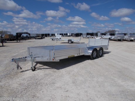 &lt;p&gt;NEW Aluma 8120TASR&lt;/p&gt;
&lt;p&gt;81X20&#39; Utility Trailer&lt;/p&gt;
&lt;p&gt;2) 3500# Rubber torsion axle&lt;/p&gt;
&lt;p&gt;(rated at 7000#)&lt;/p&gt;
&lt;p&gt;Electric brakes -&lt;/p&gt;
&lt;p&gt;Easy lube hubs&lt;/p&gt;
&lt;p&gt;ST205/75R14 radial tires&amp;nbsp;&lt;/p&gt;
&lt;p&gt;Aluminum Wheels&lt;/p&gt;
&lt;p&gt;Aluminum removable teardrop fenders&lt;/p&gt;
&lt;p&gt;Extruded aluminum floor&lt;/p&gt;
&lt;p&gt;12&quot; solid front&lt;/p&gt;
&lt;p&gt;2) 69&quot; front ramps&lt;/p&gt;
&lt;p&gt;A-Framed aluminum tongue&lt;/p&gt;
&lt;p&gt;2-5/16&quot; coupler&lt;/p&gt;
&lt;p&gt;10) Tie down loops on&lt;/p&gt;
&lt;p&gt;Swivel tongue jack&lt;/p&gt;
&lt;p&gt;2) Rear stabilizer legs (1 per side)&lt;/p&gt;
&lt;p&gt;LED Lighting package, safety chains&lt;/p&gt;
&lt;p&gt;Overall width = 101.5&quot;&lt;/p&gt;
&lt;p&gt;Overall length = 8120 - 292&quot;&lt;/p&gt;
&lt;p&gt;&amp;nbsp;&lt;/p&gt;
&lt;p&gt;**Please call or email us to verify that this trailer is still for sale**&amp;nbsp; All prices on our website are Cash Prices. Tax, Title, and Licensing fees are not included in the listing price. All out-of-state purchasers must bring cash or a cashier&#39;s check. NO OUT OF STATE CHECKS WILL BE ACCEPTED!! We do NOT accept Credit Cards for payment on trailers! *Contact us for the best Out the Door Price* We offer financing through Sheffield Financial &amp;amp; Trailer Solutions Financial with approved credit on new trailers . Ask us about E-Track installs, D-Ring installs, Ladder Rack installs. Here at Kate&#39;s Trailer Sales we try to have over 400 trailers in stock and for sale at our Arthur IL location. We are a licensed Illinois Trailer Dealer. We also have a fully stocked selection of trailer parts and offer trailer service like wheel bearing, brakes, seals, lighting, wood replacement, panel replacement, welding on steel and aluminum, B&amp;amp;W Gooseneck Hitch installs, E-track installs, D-ring installs,Curt Hitches, Adjustable Hitches, B&amp;amp;W adjustable hitches. We stock Enclosed Cargo Trailers, Horse Trailers, Livestock Trailers, ATV Trailers, UTV Trailers, Dump Trailers, Tiltbed Equipment Trailers, Implement Trailers, Car Haulers, Aluminum Trailers, Utility Trailer, Box Trailer, Used Trailer for sale, Bobcat Trailer, Car Trailer, Race Trailers, Gooseneck Trailer, Gooseneck Enclosed Trailers, Gooseneck Dump Trailer, Hydraulic Dovetail Trailers, Low-Pro Trailers, Enclosed Car Trailers, Construction Trailers, Craft Trailers, Tool Trailers, Deckover Trailers, Farm Trailers, Seed Trailers, Skid Loader Trailer, Scissor Lift Trailers, Forklift Trailers, Motorcycle Trailers, Slingshot Trailer, Aluminum Cargo Trailers, Engineered I-Beam Gooseneck Trailers, Buggy Haulers, Jeep Trailers, SXS Trailer, Pipetop Trailer, Spring Loaded Gate Trailers, Trailer to haul my Golf-Cart, Pintle Trailer, Backhoe Trailer, Landscape Trailer, Lawn Care Trailer.&amp;nbsp; We are centrally located between Chicago IL, Indianapolis IN, St Louis MO, Effingham IL, Champaign IL, Decatur IL, Springfield IL, Rockford IL,Peoria IL , Bloomington IL, Mount Vernon IL, Teutopolis IL, Decatur IL, Litchfield IL, Danville IL. We are a dealer for Aluma Aluminum Trailers, Cross Enclosed Cargo Trailers, Load Trail Trailers, Midsota Trailers, Nova Trailers by Midsota, Pace Trailers, Lamar Trailers, Rice Trailers, Sundowner Trailers, ATC Trailers, H&amp;amp;H Trailers, Horizon Trailers, Delta Livestock Trailers, Delta Horse Trailers.&lt;/p&gt;