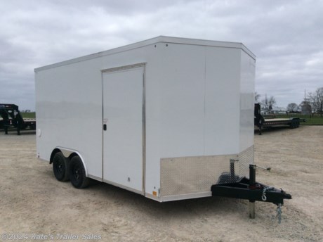 &lt;p&gt;New Cross 816TA&lt;/p&gt;
&lt;p&gt;8.5X16&#39; long enclosed cargo trailer&amp;nbsp;&lt;/p&gt;
&lt;p&gt;6&#39;&#39; Additional height (84&quot; Interior Height)&lt;/p&gt;
&lt;p&gt;V-nose&lt;/p&gt;
&lt;p&gt;Fixed Sidewall Vents&lt;/p&gt;
&lt;p&gt;Spare tire &amp;amp; mount&amp;nbsp;&lt;/p&gt;
&lt;p&gt;RV Style side door&lt;/p&gt;
&lt;p&gt;SCREWLESS .030 Aluminum&lt;/p&gt;
&lt;p&gt;(2) 3500 lb Dexter axles&lt;/p&gt;
&lt;p&gt;EZ Lube hubs&lt;/p&gt;
&lt;p&gt;brakes on both axles,&lt;/p&gt;
&lt;p&gt;floor is 16 on center spacing,&lt;/p&gt;
&lt;p&gt;TUBE walls and TUBE ceiling are 16 on center spacing,&lt;/p&gt;
&lt;p&gt;one piece aluminum roof,&lt;/p&gt;
&lt;p&gt;radial tires,&lt;/p&gt;
&lt;p&gt;Triple Tube Tongue,&lt;/p&gt;
&lt;p&gt;3/4 floor,&lt;/p&gt;
&lt;p&gt;3/8 sidewalls,&lt;/p&gt;
&lt;p&gt;rear ramp door&lt;/p&gt;
&lt;p&gt;Transition flap&lt;/p&gt;
&lt;p&gt;(4) recessed D-rings in floor&lt;/p&gt;
&lt;p&gt;Aluminum side door hold back&lt;/p&gt;
&lt;p&gt;24&quot; rock guard.&lt;/p&gt;
&lt;p&gt;3 year factory warranty&lt;/p&gt;
&lt;p&gt;&amp;nbsp;&lt;/p&gt;
&lt;p&gt;**Please call or email us to verify that this trailer is still for sale**&amp;nbsp; All prices on our website are Cash Prices. Tax, Title, and Licensing fees are not included in the listing price. All out-of-state purchasers must bring cash or a cashier&#39;s check. NO OUT OF STATE CHECKS WILL BE ACCEPTED!! We do NOT accept Credit Cards for payment on trailers! *Contact us for the best Out the Door Price* We offer financing through Sheffield Financial &amp;amp; Trailer Solutions Financial with approved credit on new trailers . Ask us about E-Track installs, D-Ring installs, Ladder Rack installs. Here at Kate&#39;s Trailer Sales we try to have over 400 trailers in stock and for sale at our Arthur IL location. We are a licensed Illinois Trailer Dealer. We also have a fully stocked selection of trailer parts and offer trailer service like wheel bearing, brakes, seals, lighting, wood replacement, panel replacement, welding on steel and aluminum, B&amp;amp;W Gooseneck Hitch installs, E-track installs, D-ring installs,Curt Hitches, Adjustable Hitches, B&amp;amp;W adjustable hitches. We stock Enclosed Cargo Trailers, Horse Trailers, Livestock Trailers, ATV Trailers, UTV Trailers, Dump Trailers, Tiltbed Equipment Trailers, Implement Trailers, Car Haulers, Aluminum Trailers, Utility Trailer, Box Trailer, Used Trailer for sale, Bobcat Trailer, Car Trailer, Race Trailers, Gooseneck Trailer, Gooseneck Enclosed Trailers, Gooseneck Dump Trailer, Hydraulic Dovetail Trailers, Low-Pro Trailers, Enclosed Car Trailers, Construction Trailers, Craft Trailers, Tool Trailers, Deckover Trailers, Farm Trailers, Seed Trailers, Skid Loader Trailer, Scissor Lift Trailers, Forklift Trailers, Motorcycle Trailers, Slingshot Trailer, Aluminum Cargo Trailers, Engineered I-Beam Gooseneck Trailers, Buggy Haulers, Jeep Trailers, SXS Trailer, Pipetop Trailer, Spring Loaded Gate Trailers, Trailer to haul my Golf-Cart, Pintle Trailer, Backhoe Trailer, Landscape Trailer, Lawn Care Trailer.&amp;nbsp; We are centrally located between Chicago IL, Indianapolis IN, St Louis MO, Effingham IL, Champaign IL, Decatur IL, Springfield IL, Rockford IL,Peoria IL , Bloomington IL, Mount Vernon IL, Teutopolis IL, Decatur IL, Litchfield IL, Danville IL. We are a dealer for Aluma Aluminum Trailers, Cross Enclosed Cargo Trailers, Load Trail Trailers, Midsota Trailers, Nova Trailers by Midsota, Pace Trailers, Lamar Trailers, Rice Trailers, Sundowner Trailers, ATC Trailers, H&amp;amp;H Trailers, Horizon Trailers, Delta Livestock Trailers, Delta Horse Trailers.&lt;/p&gt;