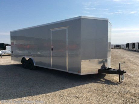 &lt;p&gt;Cross 8.5&#39; wide by 24&#39; long enclosed cargo trailer rated at 9990 LB GVWR.&lt;/p&gt;
&lt;p&gt;&lt;strong&gt;FRONT (UPPER AND LOWER CABINETS)&lt;/strong&gt;&lt;/p&gt;
&lt;p&gt;6&quot; additional height (84&quot; Interior)&lt;/p&gt;
&lt;p&gt;V-nose,&lt;/p&gt;
&lt;p&gt;RV Style side door,&lt;/p&gt;
&lt;p&gt;Upgraded to (2) 5200 lb Dexter Spring axles,&lt;/p&gt;
&lt;p&gt;Sidewall Vents&lt;/p&gt;
&lt;p&gt;EZ Lube hubs,&lt;/p&gt;
&lt;p&gt;Brakes on both axles,&lt;/p&gt;
&lt;p&gt;Floor is 16&quot; on center spacing,&lt;/p&gt;
&lt;p&gt;Tube Walls and Tube ceiling are 16 on center spacing,&lt;/p&gt;
&lt;p&gt;One piece aluminum roof,&lt;/p&gt;
&lt;p&gt;(4) recessed D-rings,&lt;/p&gt;
&lt;p&gt;Aluminum side door hold backs,&lt;/p&gt;
&lt;p&gt;Radial tires,&lt;/p&gt;
&lt;p&gt;EZ Lube hubs,&lt;/p&gt;
&lt;p&gt;Triple Tube Tongue,&lt;/p&gt;
&lt;p&gt;3/4 waterproof floor,&lt;/p&gt;
&lt;p&gt;3/8 waterproof sidewalls,&lt;/p&gt;
&lt;p&gt;Rear ramp door with extra flap,&lt;/p&gt;
&lt;p&gt;24&quot; rock guard,&lt;/p&gt;
&lt;p&gt;3 year limited factory warranty ,&lt;/p&gt;
&lt;p&gt;824TA&lt;/p&gt;
&lt;p&gt;&amp;nbsp;&lt;/p&gt;
&lt;p&gt;**Please call or email us to verify that this trailer is still for sale**&amp;nbsp; All prices on our website are Cash Prices. Tax, Title, and Licensing fees are not included in the listing price. All out-of-state purchasers must bring cash or a cashier&#39;s check. NO OUT OF STATE CHECKS WILL BE ACCEPTED!! We do NOT accept Credit Cards for payment on trailers! *Contact us for the best Out the Door Price* We offer financing through Sheffield Financial &amp;amp; Trailer Solutions Financial with approved credit on new trailers . Ask us about E-Track installs, D-Ring installs, Ladder Rack installs. Here at Kate&#39;s Trailer Sales we try to have over 400 trailers in stock and for sale at our Arthur IL location. We are a licensed Illinois Trailer Dealer. We also have a fully stocked selection of trailer parts and offer trailer service like wheel bearing, brakes, seals, lighting, wood replacement, panel replacement, welding on steel and aluminum, B&amp;amp;W Gooseneck Hitch installs, E-track installs, D-ring installs,Curt Hitches, Adjustable Hitches, B&amp;amp;W adjustable hitches. We stock Enclosed Cargo Trailers, Horse Trailers, Livestock Trailers, ATV Trailers, UTV Trailers, Dump Trailers, Tiltbed Equipment Trailers, Implement Trailers, Car Haulers, Aluminum Trailers, Utility Trailer, Box Trailer, Used Trailer for sale, Bobcat Trailer, Car Trailer, Race Trailers, Gooseneck Trailer, Gooseneck Enclosed Trailers, Gooseneck Dump Trailer, Hydraulic Dovetail Trailers, Low-Pro Trailers, Enclosed Car Trailers, Construction Trailers, Craft Trailers, Tool Trailers, Deckover Trailers, Farm Trailers, Seed Trailers, Skid Loader Trailer, Scissor Lift Trailers, Forklift Trailers, Motorcycle Trailers, Slingshot Trailer, Aluminum Cargo Trailers, Engineered I-Beam Gooseneck Trailers, Buggy Haulers, Jeep Trailers, SXS Trailer, Pipetop Trailer, Spring Loaded Gate Trailers, Trailer to haul my Golf-Cart, Pintle Trailer, Backhoe Trailer, Landscape Trailer, Lawn Care Trailer.&amp;nbsp; We are centrally located between Chicago IL, Indianapolis IN, St Louis MO, Effingham IL, Champaign IL, Decatur IL, Springfield IL, Rockford IL,Peoria IL , Bloomington IL, Mount Vernon IL, Teutopolis IL, Decatur IL, Litchfield IL, Danville IL. We are a dealer for Aluma Aluminum Trailers, Cross Enclosed Cargo Trailers, Load Trail Trailers, Midsota Trailers, Nova Trailers by Midsota, Pace Trailers, Lamar Trailers, Rice Trailers, Sundowner Trailers, ATC Trailers, H&amp;amp;H Trailers, Horizon Trailers, Delta Livestock Trailers, Delta Horse Trailers.&lt;/p&gt;