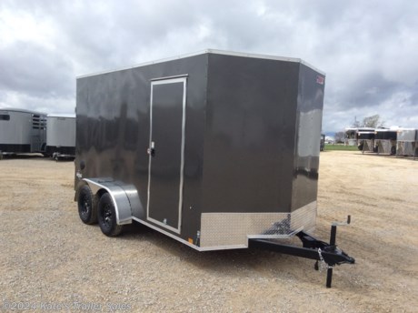 &lt;p&gt;NEW Pace KP8414STSV-070&lt;/p&gt;
&lt;p&gt;7X14&#39; Cargo Enclosed Trailer with 12&quot; Additional Height (7&#39; Tall Inside)&lt;/p&gt;
&lt;p&gt;V-Nose&lt;/p&gt;
&lt;p&gt;(2) 3500# Axles (7000 LB GVWR)&lt;/p&gt;
&lt;p&gt;Brakes on Both Axles&lt;/p&gt;
&lt;p&gt;ST205/75R15 Radial Tires&lt;/p&gt;
&lt;p&gt;24&quot; Cross Members&lt;/p&gt;
&lt;p&gt;2-5/16 Coupler&lt;/p&gt;
&lt;p&gt;2000# Top Wind Jack&lt;/p&gt;
&lt;p&gt;12&quot; Additional height&lt;/p&gt;
&lt;p&gt;3/4&quot; Floor&lt;/p&gt;
&lt;p&gt;7/16&quot; Sidewall&lt;/p&gt;
&lt;p&gt;.030 Exterior Aluminum&lt;/p&gt;
&lt;p&gt;ATP Fender&lt;/p&gt;
&lt;p&gt;One Piece Roof&lt;/p&gt;
&lt;p&gt;Rear Ramp Door&amp;nbsp;&lt;/p&gt;
&lt;p&gt;Side Door&lt;/p&gt;
&lt;p&gt;Sidewall Vents&lt;/p&gt;
&lt;p&gt;LED Lighting&lt;/p&gt;
&lt;p&gt;&amp;nbsp;&lt;/p&gt;
&lt;p&gt;**Please call or email us to verify that this trailer is still for sale**&amp;nbsp; All prices on our website are Cash Prices. Tax, Title, and Licensing fees are not included in the listing price. All out-of-state purchasers must bring cash or a cashier&#39;s check. NO OUT OF STATE CHECKS WILL BE ACCEPTED!! We do NOT accept Credit Cards for payment on trailers! *Contact us for the best Out the Door Price* We offer financing through Sheffield Financial &amp;amp; Trailer Solutions Financial with approved credit on new trailers . Ask us about E-Track installs, D-Ring installs, Ladder Rack installs. Here at Kate&#39;s Trailer Sales we try to have over 400 trailers in stock and for sale at our Arthur IL location. We are a licensed Illinois Trailer Dealer. We also have a fully stocked selection of trailer parts and offer trailer service like wheel bearing, brakes, seals, lighting, wood replacement, panel replacement, welding on steel and aluminum, B&amp;amp;W Gooseneck Hitch installs, E-track installs, D-ring installs,Curt Hitches, Adjustable Hitches, B&amp;amp;W adjustable hitches. We stock Enclosed Cargo Trailers, Horse Trailers, Livestock Trailers, ATV Trailers, UTV Trailers, Dump Trailers, Tiltbed Equipment Trailers, Implement Trailers, Car Haulers, Aluminum Trailers, Utility Trailer, Box Trailer, Used Trailer for sale, Bobcat Trailer, Car Trailer, Race Trailers, Gooseneck Trailer, Gooseneck Enclosed Trailers, Gooseneck Dump Trailer, Hydraulic Dovetail Trailers, Low-Pro Trailers, Enclosed Car Trailers, Construction Trailers, Craft Trailers, Tool Trailers, Deckover Trailers, Farm Trailers, Seed Trailers, Skid Loader Trailer, Scissor Lift Trailers, Forklift Trailers, Motorcycle Trailers, Slingshot Trailer, Aluminum Cargo Trailers, Engineered I-Beam Gooseneck Trailers, Buggy Haulers, Jeep Trailers, SXS Trailer, Pipetop Trailer, Spring Loaded Gate Trailers, Trailer to haul my Golf-Cart, Pintle Trailer, Backhoe Trailer, Landscape Trailer, Lawn Care Trailer.&amp;nbsp; We are centrally located between Chicago IL, Indianapolis IN, St Louis MO, Effingham IL, Champaign IL, Decatur IL, Springfield IL, Rockford IL,Peoria IL , Bloomington IL, Mount Vernon IL, Teutopolis IL, Decatur IL, Litchfield IL, Danville IL. We are a dealer for Aluma Aluminum Trailers, Cross Enclosed Cargo Trailers, Load Trail Trailers, Midsota Trailers, Nova Trailers by Midsota, Pace Trailers, Lamar Trailers, Rice Trailers, Sundowner Trailers, ATC Trailers, H&amp;amp;H Trailers, Horizon Trailers, Delta Livestock Trailers, Delta Horse Trailers.&lt;/p&gt;