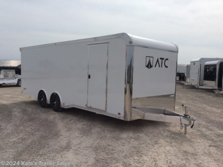 &lt;p&gt;NEW ATC RM400B85702400+0-2T5.2K Car Hauler&lt;/p&gt;
&lt;p&gt;8.5&#39; wide by 24&#39; long aluminum enclosed cargo trailer rated at 9990 LB GVWR.&lt;/p&gt;
&lt;p&gt;Chrome Bullnose Trim Package w/ Polished Castings&lt;/p&gt;
&lt;p&gt;RV Style side door,&lt;/p&gt;
&lt;p&gt;Upgraded to (2) 5200 lb Dexter Torsion axles,&lt;/p&gt;
&lt;p&gt;6&#39;&#39; Added Height (84&#39;&#39; Interior Height)&lt;/p&gt;
&lt;p&gt;Spread Axle Upgrade&lt;/p&gt;
&lt;p&gt;Drop Skirts&lt;/p&gt;
&lt;p&gt;Aluminum Wheels&lt;/p&gt;
&lt;p&gt;EZ Lube hubs,&lt;/p&gt;
&lt;p&gt;Brakes on both axles,&lt;/p&gt;
&lt;p&gt;Side fold up escape door w/removable fender&amp;nbsp;&lt;/p&gt;
&lt;p&gt;12v Interior ceiling lights&amp;nbsp;&lt;/p&gt;
&lt;p&gt;16&#39;&#39; on center floor cross members&amp;nbsp;&lt;/p&gt;
&lt;p&gt;16&#39;&#39; on center ceiling cross members&amp;nbsp;&lt;/p&gt;
&lt;p&gt;16&#39;&#39; on center wall cross members&amp;nbsp;&lt;/p&gt;
&lt;p&gt;1- Roof vent&amp;nbsp;&lt;/p&gt;
&lt;p&gt;One piece aluminum roof,&lt;/p&gt;
&lt;p&gt;(4) recessed D-rings,&lt;/p&gt;
&lt;p&gt;Aluminum side door hold backs,&lt;/p&gt;
&lt;p&gt;Wood floor&amp;nbsp;&lt;/p&gt;
&lt;p&gt;1 set of tail lights&amp;nbsp;&lt;/p&gt;
&lt;p&gt;Rear ramp door with extra flap,&lt;/p&gt;
&lt;p&gt;Rear spoiler with 3 loading lights&lt;/p&gt;
&lt;p&gt;24&quot; rock guard,&lt;/p&gt;
&lt;p&gt;3 year limited factory warranty ,&lt;/p&gt;
&lt;p&gt;824TA&lt;/p&gt;
&lt;p&gt;&amp;nbsp;&lt;/p&gt;
&lt;div&gt;
&lt;div class=&quot;gmail_signature&quot; dir=&quot;ltr&quot; data-smartmail=&quot;gmail_signature&quot;&gt;
&lt;div dir=&quot;ltr&quot;&gt;&amp;nbsp;&lt;/div&gt;
&lt;/div&gt;
&lt;/div&gt;
&lt;div class=&quot;gmail_default&quot; style=&quot;color: #222222; font-style: normal; font-variant-ligatures: normal; font-variant-caps: normal; font-weight: 400; letter-spacing: normal; orphans: 2; text-align: start; text-indent: 0px; text-transform: none; widows: 2; word-spacing: 0px; -webkit-text-stroke-width: 0px; white-space: normal; background-color: #ffffff; text-decoration-thickness: initial; text-decoration-style: initial; text-decoration-color: initial; font-family: tahoma, sans-serif; font-size: large;&quot;&gt;
&lt;div&gt;
&lt;div class=&quot;gmail_signature&quot; dir=&quot;ltr&quot; data-smartmail=&quot;gmail_signature&quot;&gt;
&lt;div dir=&quot;ltr&quot;&gt;
&lt;div class=&quot;gmail_default&quot;&gt;**Please call or email us to verify that this trailer is still for sale**&amp;nbsp; All prices on our website are Cash Prices. Tax, Title, and Licensing fees are not included in the listing price. All out-of-state purchasers must bring cash or a cashier&#39;s check. NO OUT OF STATE CHECKS WILL BE ACCEPTED!! We do NOT accept Credit Cards for payment on trailers! *Contact us for the best Out the Door Price* We offer financing through Sheffield Financial &amp;amp; Trailer Solutions Financial with approved credit on new trailers . Ask us about E-Track installs, D-Ring installs, Ladder Rack installs. Here at Kate&#39;s Trailer Sales we try to have over 400 trailers in stock and for sale at our Arthur IL location. We are a licensed Illinois Trailer Dealer. We also have a fully stocked selection of trailer parts and offer trailer service like wheel bearing, brakes, seals, lighting, wood replacement, panel replacement, welding on steel and aluminum, B&amp;amp;W&amp;nbsp;Gooseneck&amp;nbsp;Hitch installs, E-track installs, D-ring installs,Curt Hitches, Adjustable Hitches, B&amp;amp;W adjustable hitches.&amp;nbsp;We stock Enclosed Cargo Trailers, Horse Trailers, Livestock Trailers,&amp;nbsp;ATV&amp;nbsp;Trailers,&amp;nbsp;UTV&amp;nbsp;Tr&lt;wbr /&gt;ailers, Dump Trailers, Tiltbed&amp;nbsp;Equipment Trailers, Implement Trailers, Car Haulers, Aluminum Trailers, Utility Trailer, Box Trailer, Used Trailer for sale, Bobcat Trailer, Car Trailer, Race Trailers,&amp;nbsp;Gooseneck&amp;nbsp;Trailer,&amp;nbsp;G&lt;wbr /&gt;ooseneck&amp;nbsp;Enclosed Trailers,&amp;nbsp;Gooseneck&amp;nbsp;Dump Trailer, Hydraulic Dovetail Trailers, Low-Pro Trailers, Enclosed Car Trailers, Construction Trailers, Craft Trailers, Tool Trailers,&amp;nbsp;Deckover&amp;nbsp;Trailers, Farm Trailers, Seed Trailers, Skid Loader Trailer, Scissor Lift Trailers, Forklift Trailers, Motorcycle Trailers, Slingshot Trailer, Aluminum Cargo Trailers, Engineered I-Beam&amp;nbsp;Gooseneck&amp;nbsp;Trailers, Buggy Haulers, Jeep Trailers,&amp;nbsp;SXS&amp;nbsp;Trailer,&amp;nbsp;Pipetop&lt;wbr /&gt;&amp;nbsp;Trailer, Spring Loaded Gate Trailers, Trailer to haul my Golf-Cart,&amp;nbsp;Pintle&amp;nbsp;Trailer, Backhoe Trailer, Landscape Trailer, Lawn Care&amp;nbsp;Trailer.&amp;nbsp;&amp;nbsp;We are centrally located between Chicago IL, Indianapolis IN, St Louis MO,&amp;nbsp;Effingham&amp;nbsp;IL,&amp;nbsp;Champaign&amp;nbsp;IL&lt;wbr /&gt;, Decatur IL, Springfield IL, Rockford IL,Peoria IL ,&amp;nbsp;Bloomington&amp;nbsp;IL, Mount Vernon IL,&amp;nbsp;Teutopolis&amp;nbsp;IL, Decatur IL,&amp;nbsp;Litchfield&amp;nbsp;IL,&amp;nbsp;Danville&amp;nbsp;IL&lt;wbr /&gt;. We are a dealer for&amp;nbsp;Aluma&amp;nbsp;Aluminum Trailers, Cross Enclosed Cargo Trailers, Load Trail Trailers,&amp;nbsp;Midsota&amp;nbsp;Trailers, Nova Trailers by&amp;nbsp;Midsota, Pace Trailers, Lamar Trailers, Rice Trailers,&amp;nbsp;Sundowner&amp;nbsp;Trailers,&amp;nbsp;&lt;wbr /&gt;ATC Trailers, H&amp;amp;H Trailers, Horizon Trailers, Delta Livestock Trailers, Delta Horse Trailers.&lt;/div&gt;
&lt;/div&gt;
&lt;/div&gt;
&lt;/div&gt;
&lt;div class=&quot;gmail_default&quot;&gt;&amp;nbsp;&lt;/div&gt;
&lt;/div&gt;