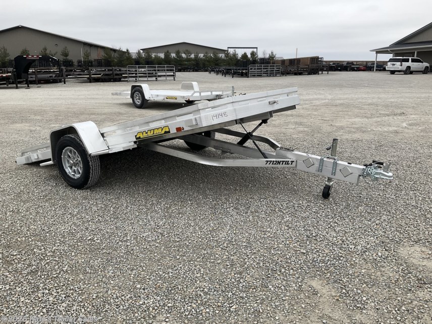 New 2026 Aluma 7712H-TILT 12&apos; HD Single Axle Aluminum Tilt Trailer available in Arthur, Illinois