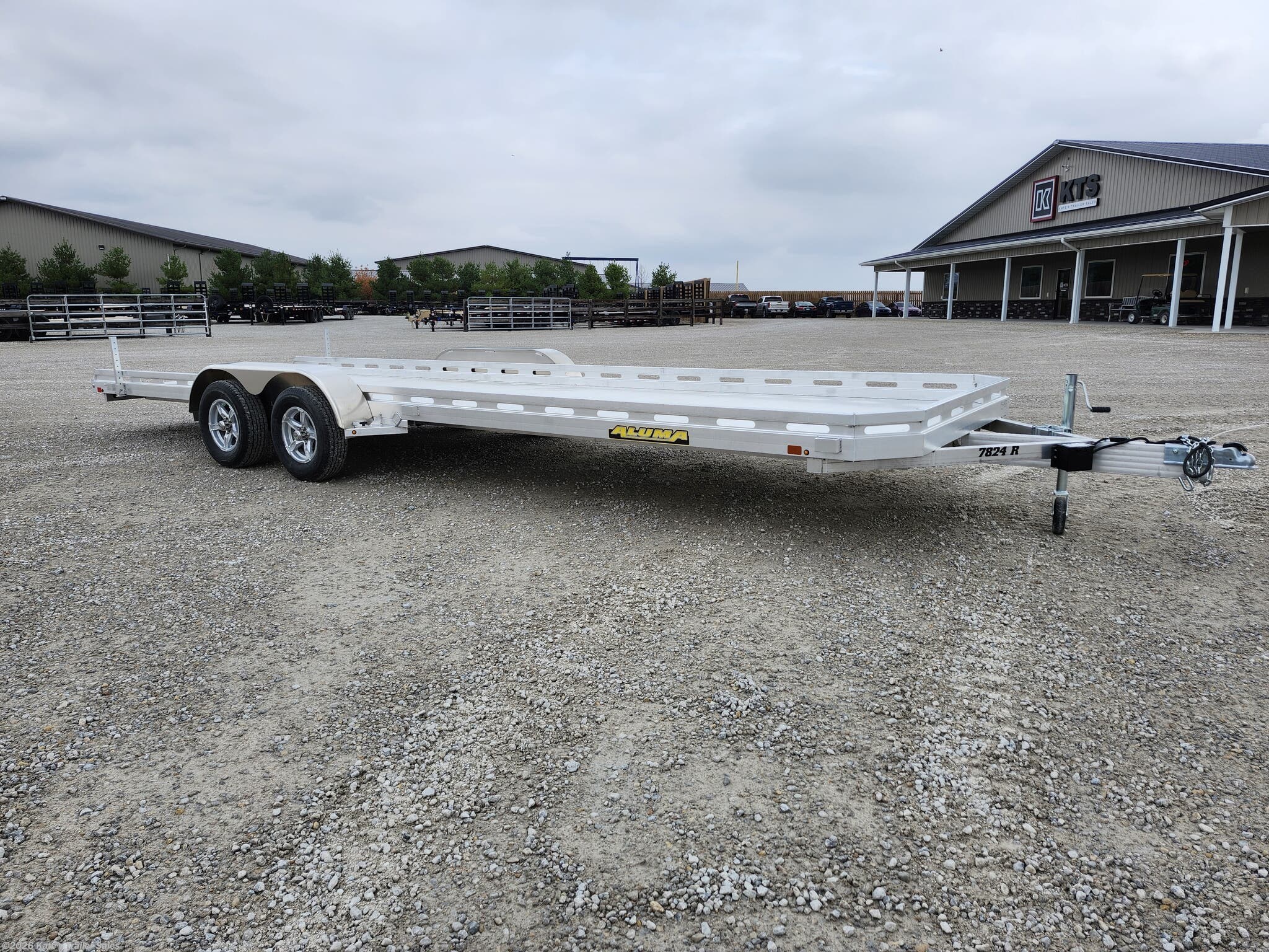 2026 Aluma 7824TA Aluminum 24 Ft Utility Trailer w/ Slide Out Ramps
