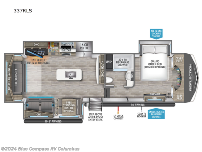 2024 Grand Design Reflection 337RLS - New Fifth Wheel For Sale by Blue Compass RV Columbus in Delaware, Ohio