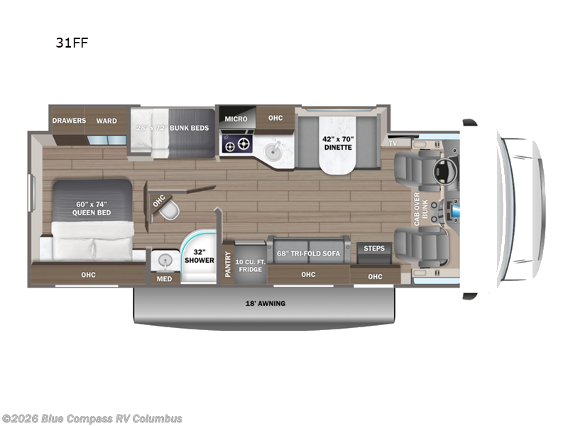 2026 Jayco Redhawk SE 31FF - New Class C For Sale by Blue Compass RV Columbus in Delaware, Ohio features Slideout