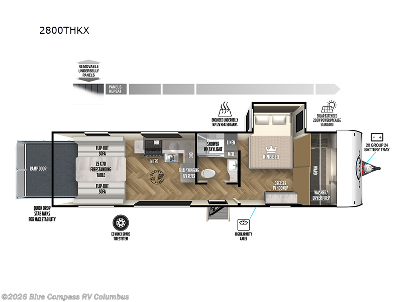 2023 Forest River Ozark 2800THKX - Used Toy Hauler For Sale by Blue Compass RV Columbus in Delaware, Ohio features Slideout