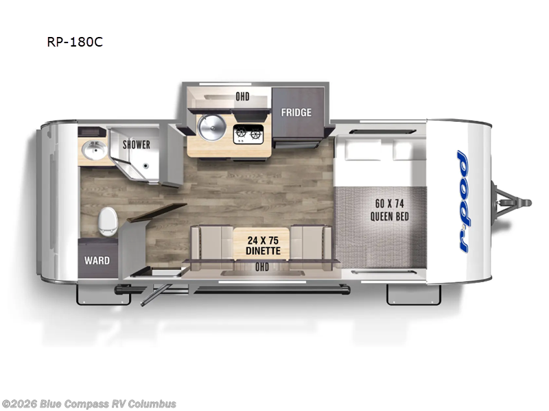 2024 Forest River R Pod RP-180C - Used Travel Trailer For Sale by Blue Compass RV Columbus in Delaware, Ohio features Slideout