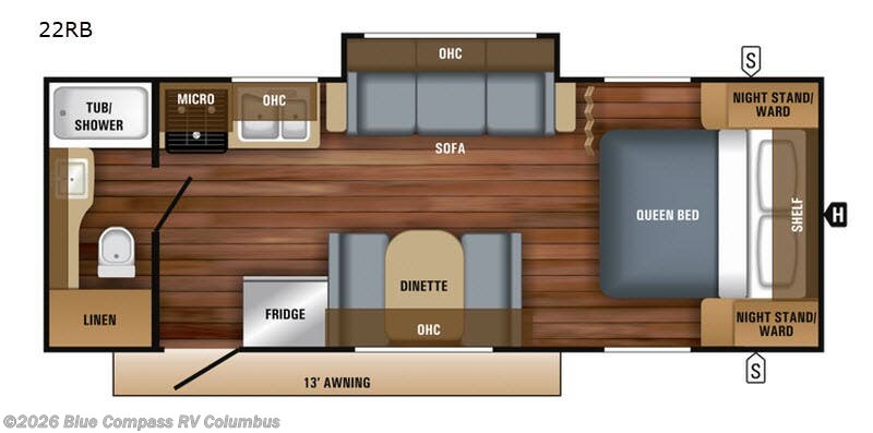 2018 Jayco Jay Feather 22RB - Used Travel Trailer For Sale by Blue Compass RV Columbus in Delaware, Ohio features Slideout
