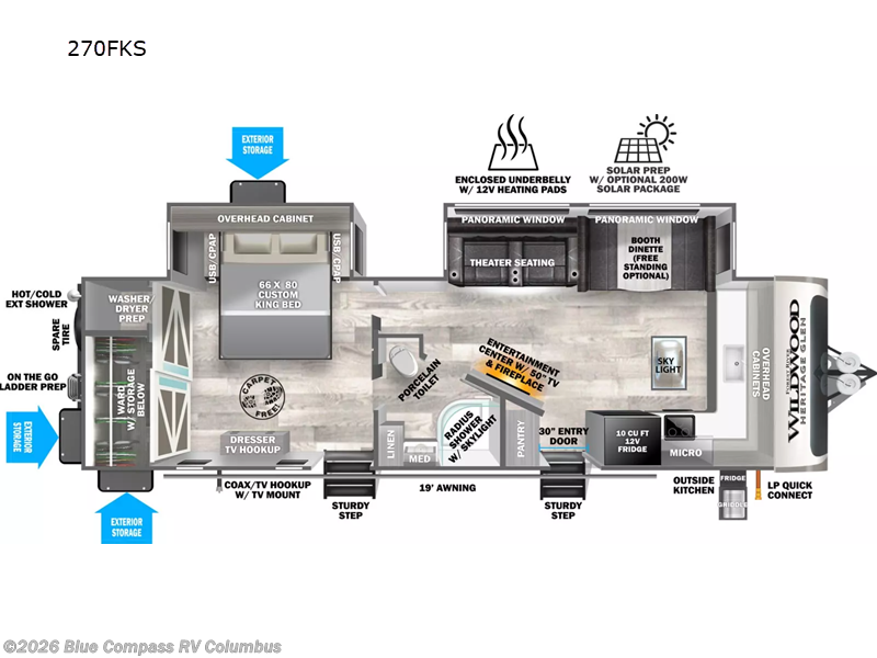 2023 Forest River Wildwood Heritage Glen 270FKS - Used Travel Trailer For Sale by Blue Compass RV Columbus in Delaware, Ohio features Slideout