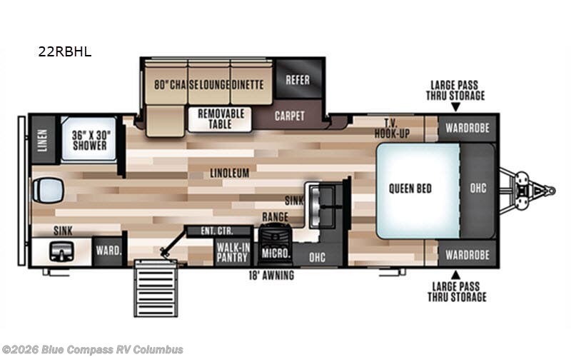 2019 Forest River Wildwood Heritage Glen Hyper-Lyte 22RBHL - Used Travel Trailer For Sale by Blue Compass RV Columbus in Delaware, Ohio features Slideout