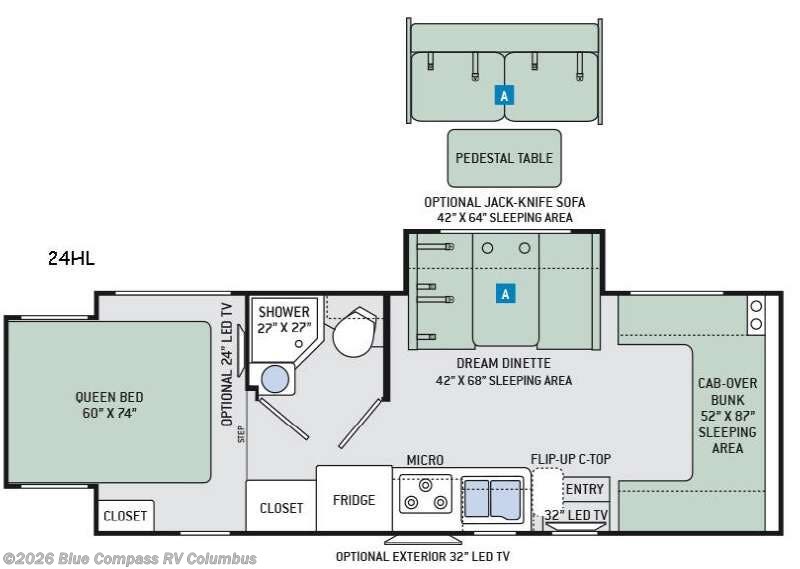 2017 Thor Motor Coach Four Winds Sprinter 24HL - Used Class C For Sale by Blue Compass RV Columbus in Delaware, Ohio features Slideout