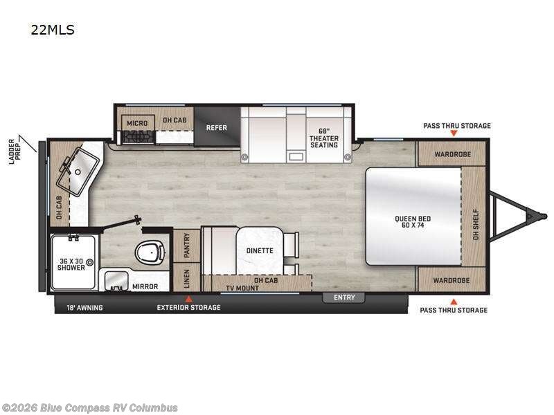 2024 Forest River Aurora Light 22MLS - Used Travel Trailer For Sale by Blue Compass RV Columbus in Delaware, Ohio features Slideout