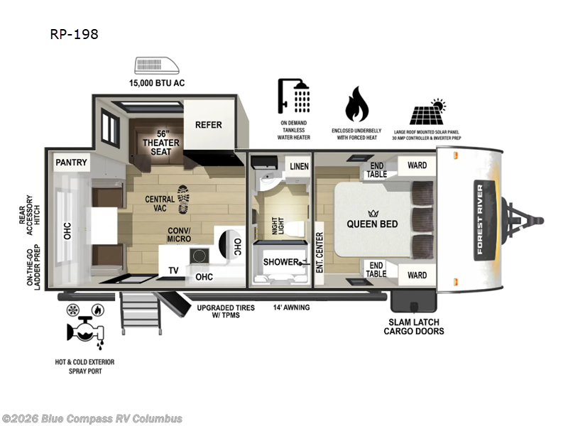 2025 Forest River R Pod RP-198 - Used Travel Trailer For Sale by Blue Compass RV Columbus in Delaware, Ohio features Slideout