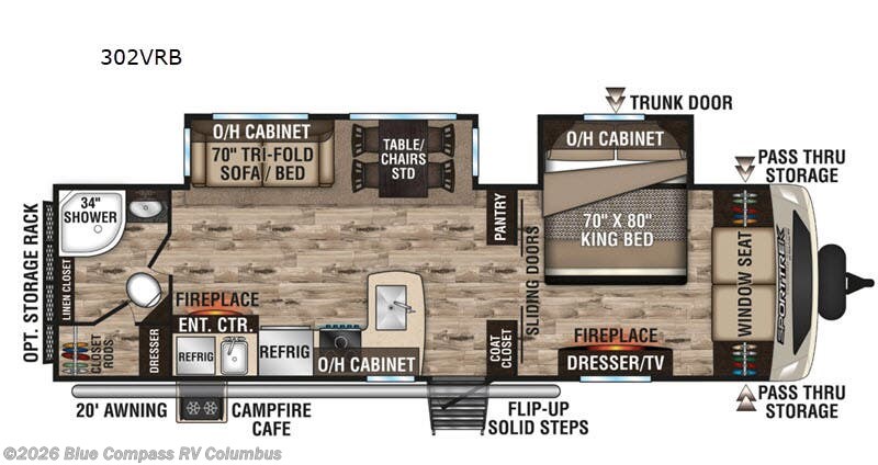 2020 Venture RV SportTrek Touring Edition 302VRB - Used Travel Trailer For Sale by Blue Compass RV Columbus in Delaware, Ohio features Slideout