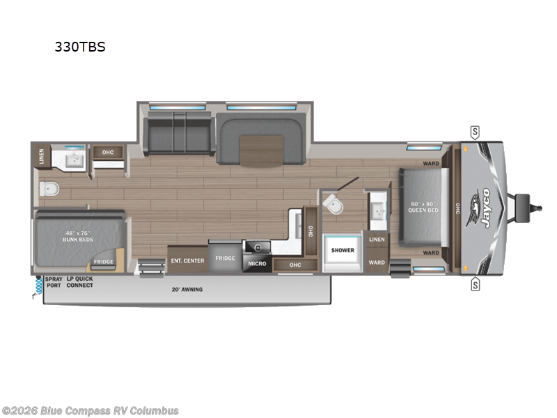 2025 Jayco Jay Flight SLX 330TBS - Used Travel Trailer For Sale by Blue Compass RV Columbus in Delaware, Ohio features Slideout