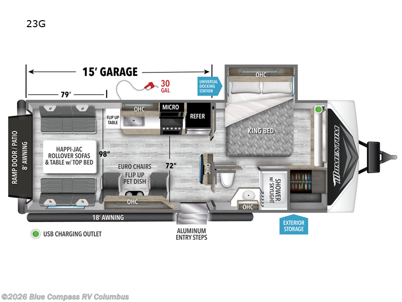 2023 Grand Design Momentum G-Class 23G - Used Toy Hauler For Sale by Blue Compass RV Columbus in Delaware, Ohio features Slideout