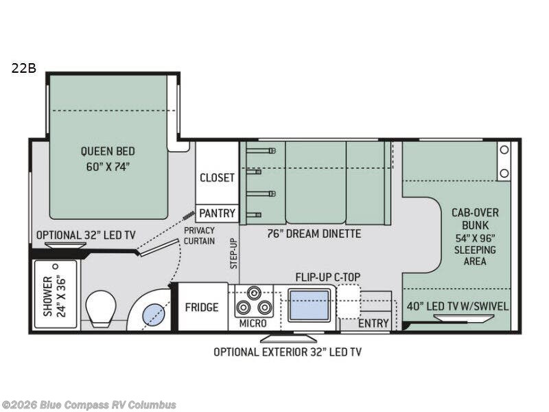 2018 Thor Motor Coach Chateau 22B - Used Class C For Sale by Blue Compass RV Columbus in Delaware, Ohio features Slideout