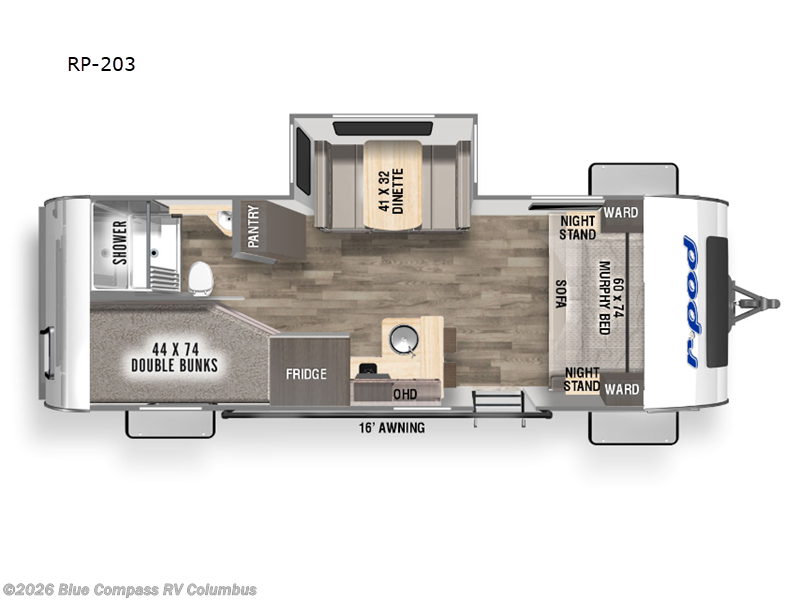 2024 Forest River R Pod RP-203 - Used Travel Trailer For Sale by Blue Compass RV Columbus in Delaware, Ohio features Slideout