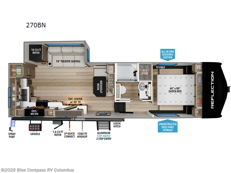 2027 Grand Design Reflection 150 Series 270BN - New Fifth Wheel For Sale by Blue Compass RV Columbus in Delaware, Ohio features Slideout