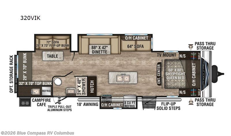 2019 Venture RV SportTrek 320VIK - Used Travel Trailer For Sale by Blue Compass RV Columbus in Delaware, Ohio features Slideout
