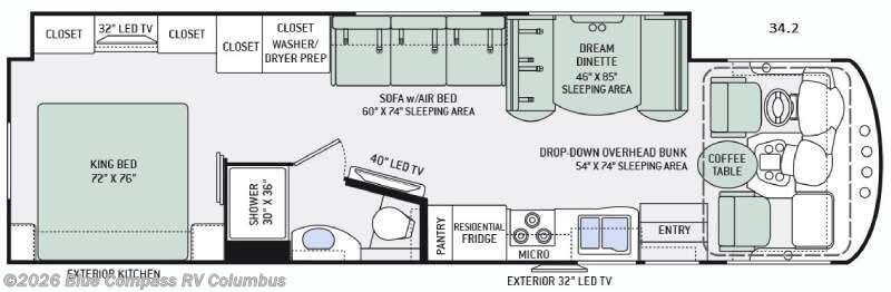 2016 Thor Motor Coach Miramar 34.2 - Used Class A For Sale by Blue Compass RV Columbus in Delaware, Ohio features Slideout